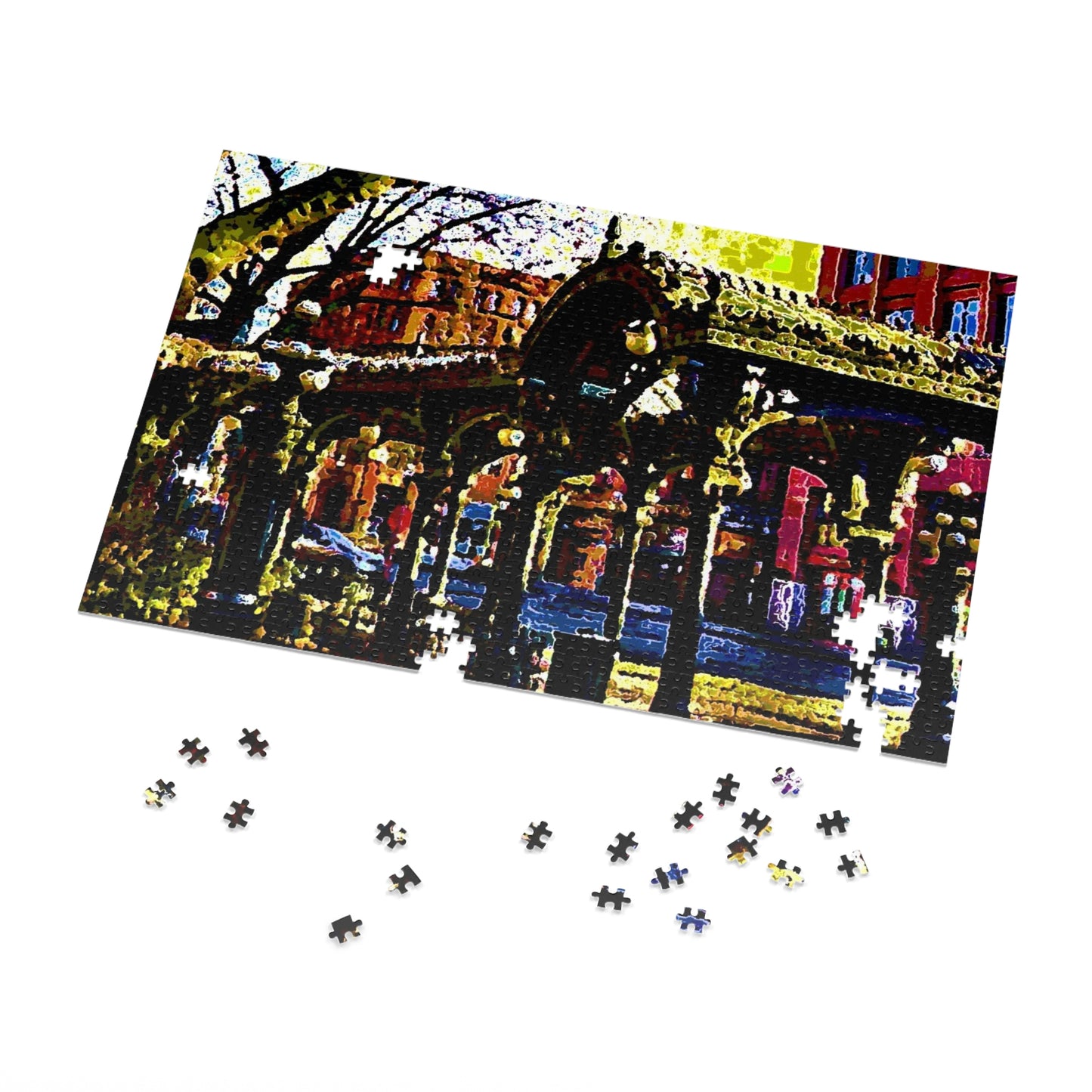 Jigsaw Puzzle (30, 110, 252, 500,1000-Piece) ... A Very Fine Place To Meet ... To Catch The Bus ... 'To Find A Friend' .. Just-To-Hangout ... Dr FJHolt Base Photo ... Original Works ...