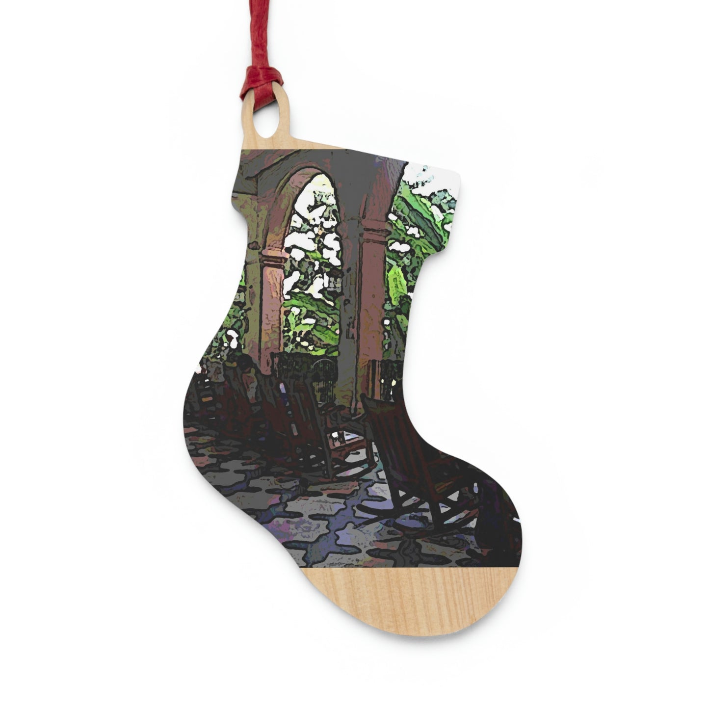 Wooden Ornaments ...  Lanai & Rocking Chairs At: 'The Pink Palace' ... The Royal Hawai'ian ... Honolulu, HI ... '27Oct2014' ... Original Works ...