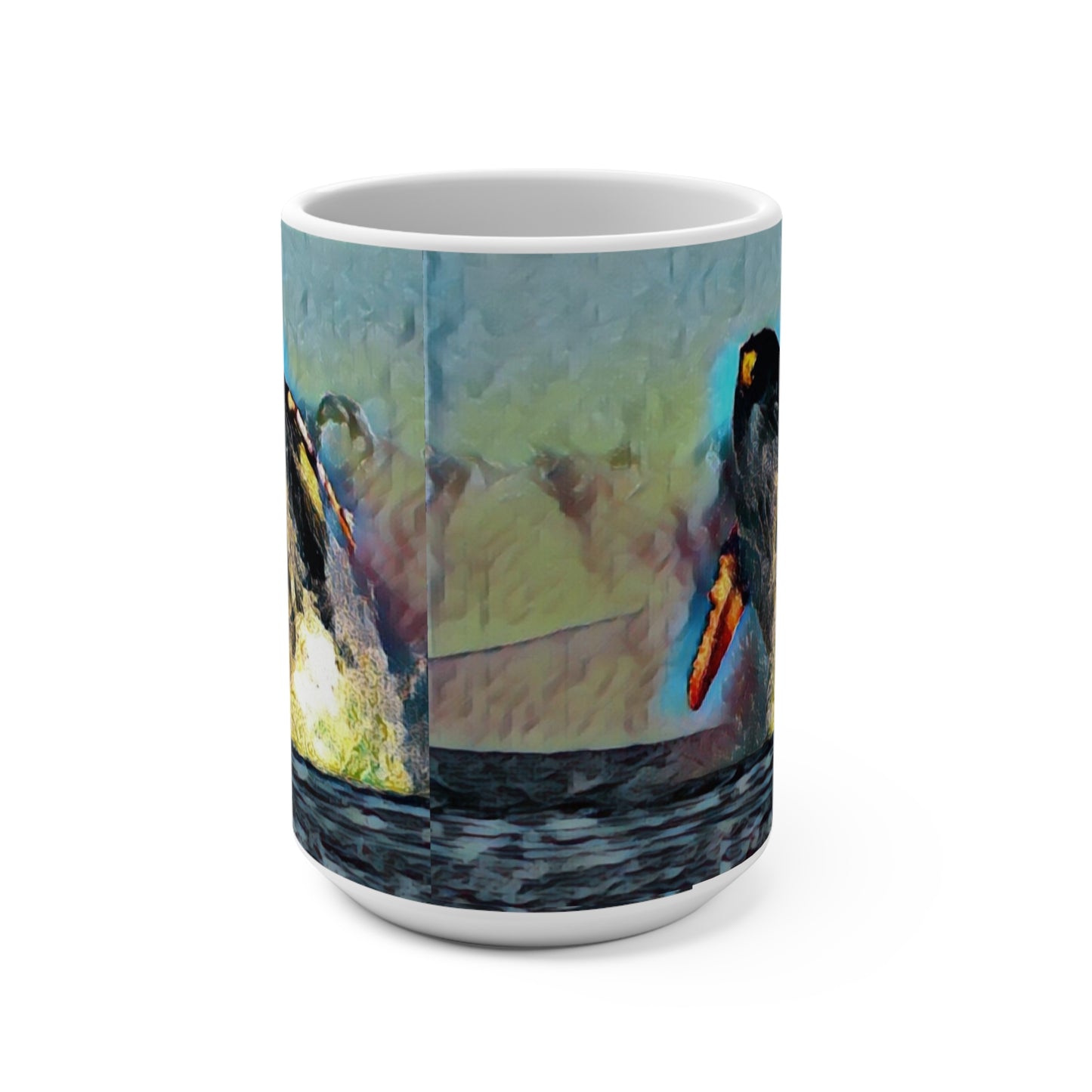 Mug 15oz ... An Extraordinary Humpback Breach ... 'With Explosive Energy' ... Family Archives (KPH) ... Circa: 21st Century. Maui, HI ... Original Works ...