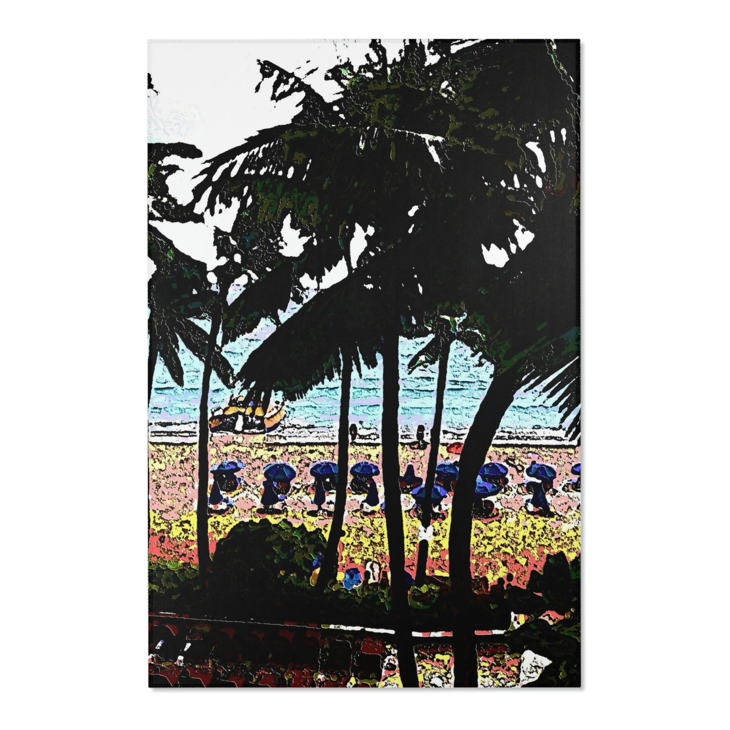 Area Rugs ... "A Beautiful Beach Amongst The Palms" ... The Outrigger Waikiki, Honolulu, Oahu ... Original Works ...