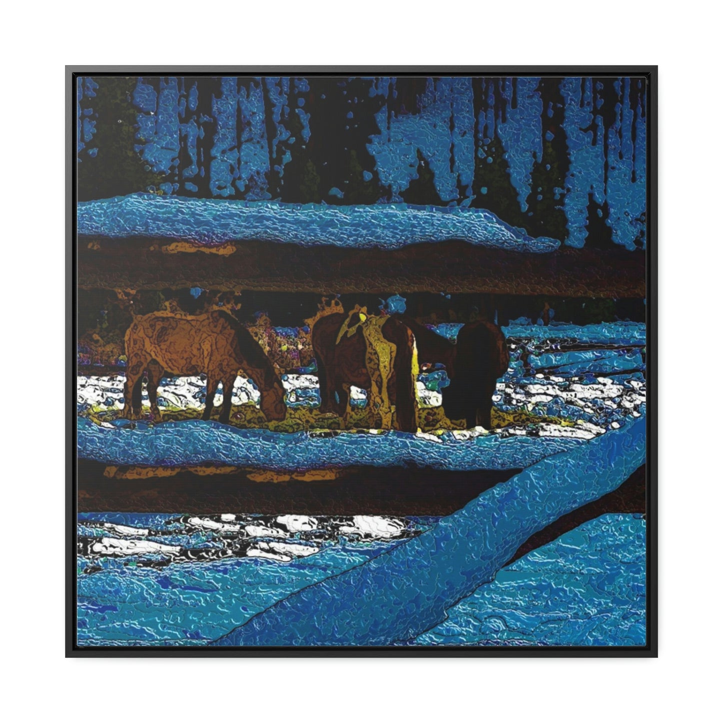 Gallery Canvas Wraps, Square Frame ... A Horse ... A Saddle ...  Foraging Through The Snow ...  An_Asses 'Cry' ... Central Idaho, November 2022 ...  Original Works ...