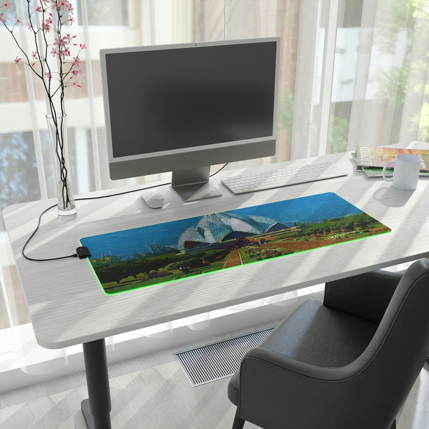 LED Gaming Mouse Pad ... 'Bahai'i House-Of-Worship' ... "Lotus Temple: Delhi, India, 2008" ... Original Works ...