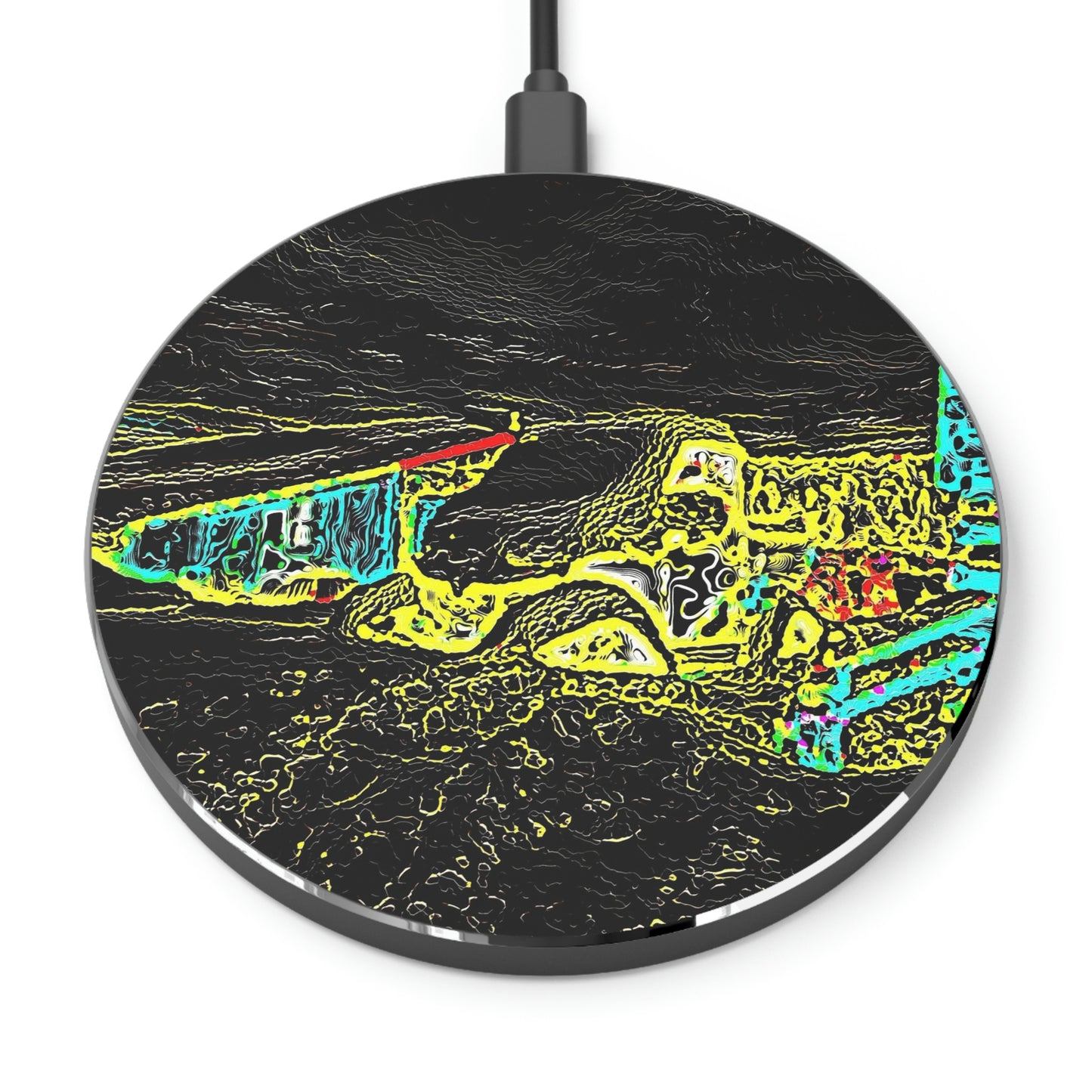 Wireless Charger ... "Snow Vehicle In Snow Storm At-Rest" ... Circa 12Mar23 ... Central Idaho ... 18-Hours Rendering Time: Original Works ...