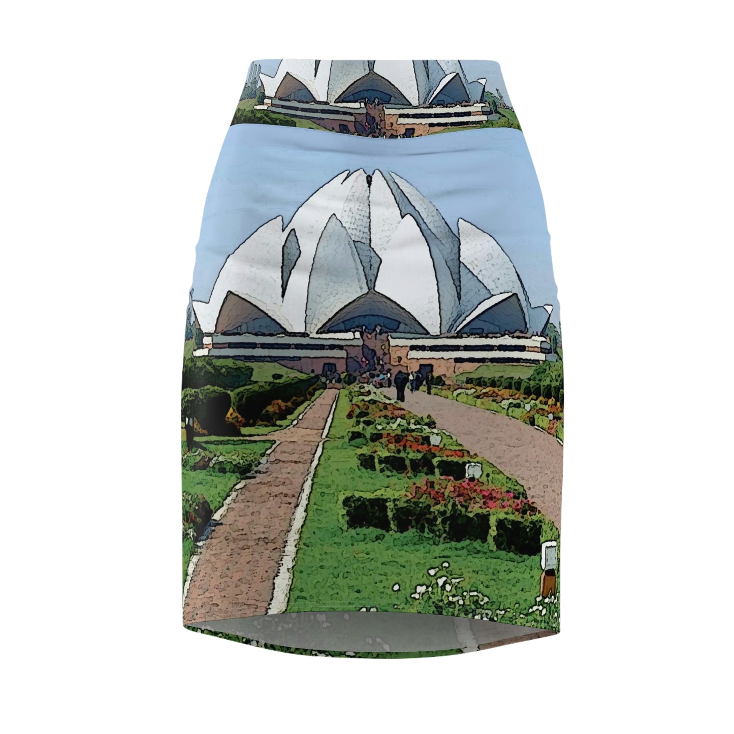 Women's Pencil Skirt ... 'Bahai'i House-Of-Worship' ... "Lotus Temple: Delhi, India, 2008" ... Original Works ...