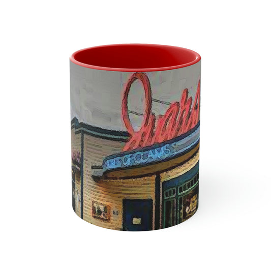 Accent Coffee Mug, 11oz ...  In-A-Hurry & Stressed? ... Remember: Keep "Clam" ... Clam_Happy ...  'Ivars: Seattle Waterfront' ... Personal Archives ... Original Works ...