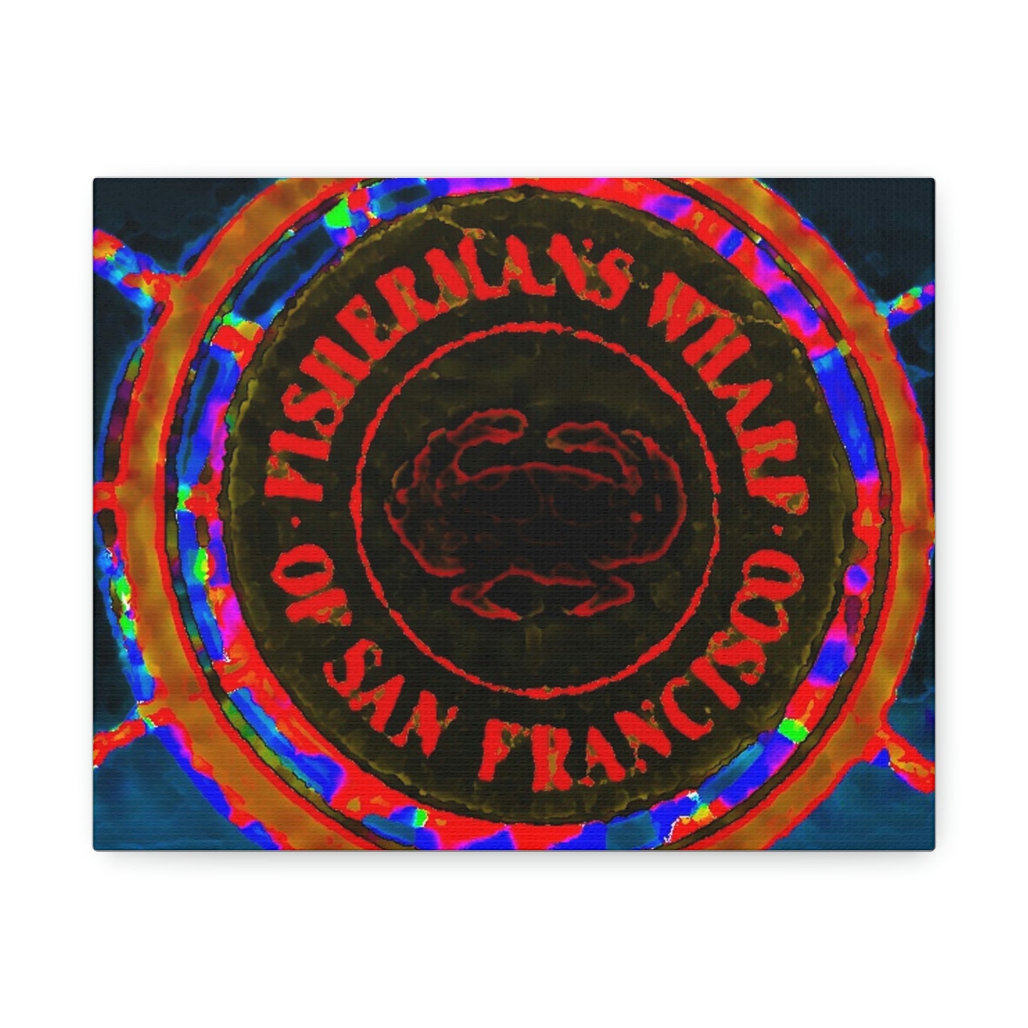 Satin Canvas, Stretched ... "No.9 Fishermen's Grotto - Fishermen's Wharf, SF, California" ... Family Archives: 1970's ... Original Works ...