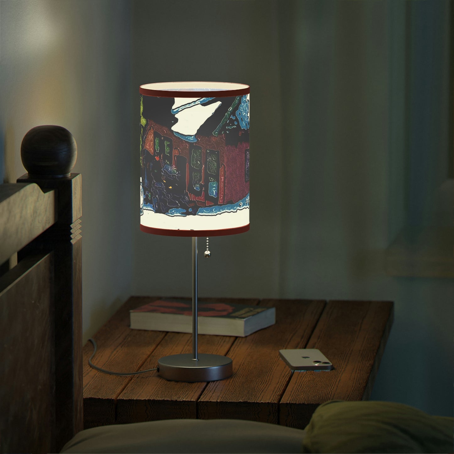 Lamp on a Stand, US|CA plug ... "A Rider Passeth-Through-It" ... Colors Galore & A Bit Of Impressionism ... Original Works. Winter 2021. Central Idaho. Rendering Time: 12 Hours ...