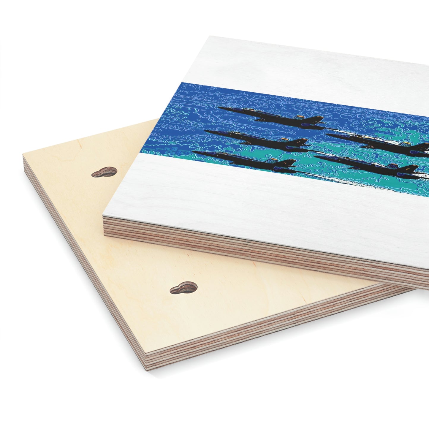 Wood Canvas ... Seattle Seafair ..."Blue Angels Run Over Lake Washington" ... Circa Mid 1980's ... Dr FJ Holt ... Original Works ...