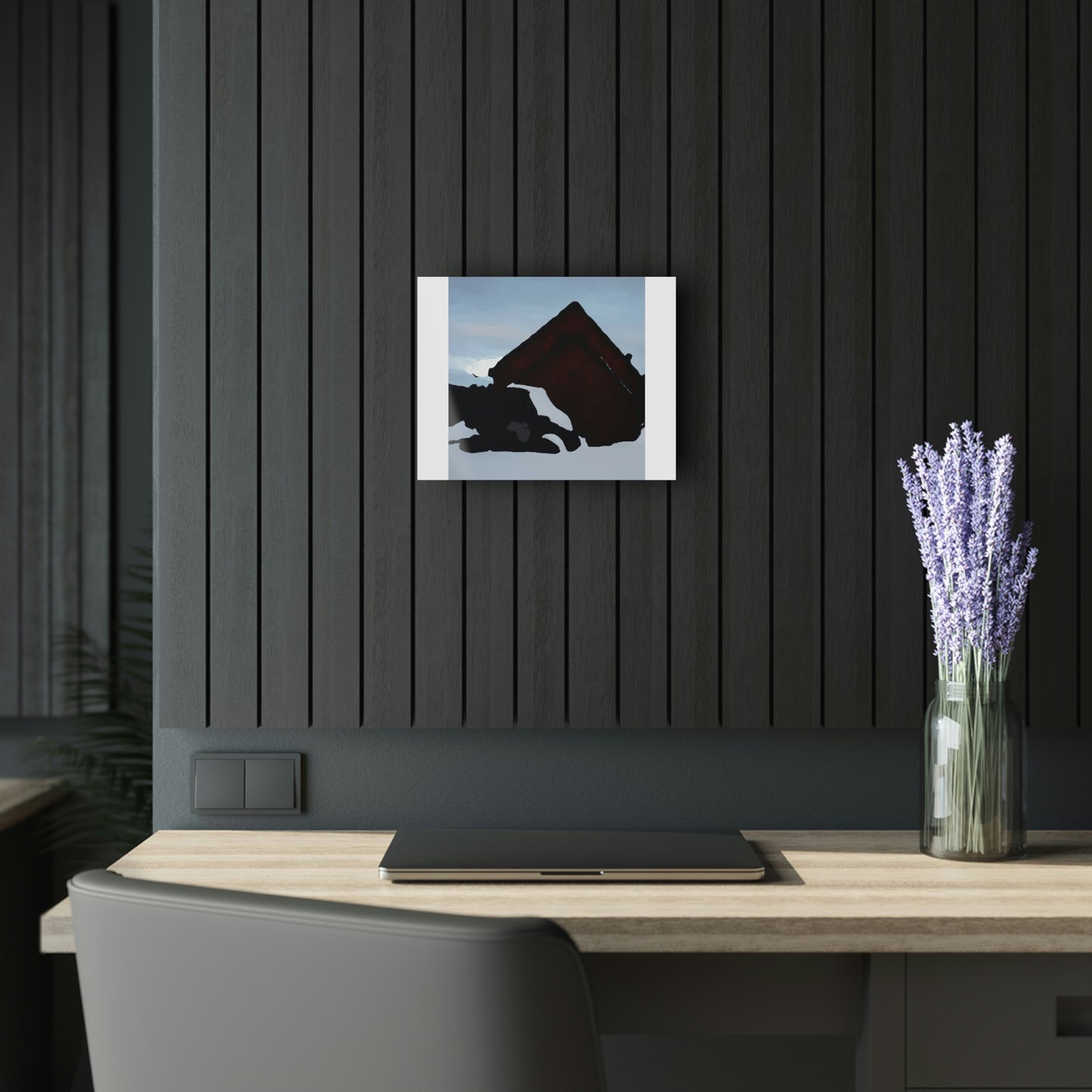 Acrylic Prints (French Cleat Hanging) ... After An Intense Snow Storm ... 'Digging Out' ... A Vehicle & Cabin "In The Mountains" ... March 2023 ... Original Works ...