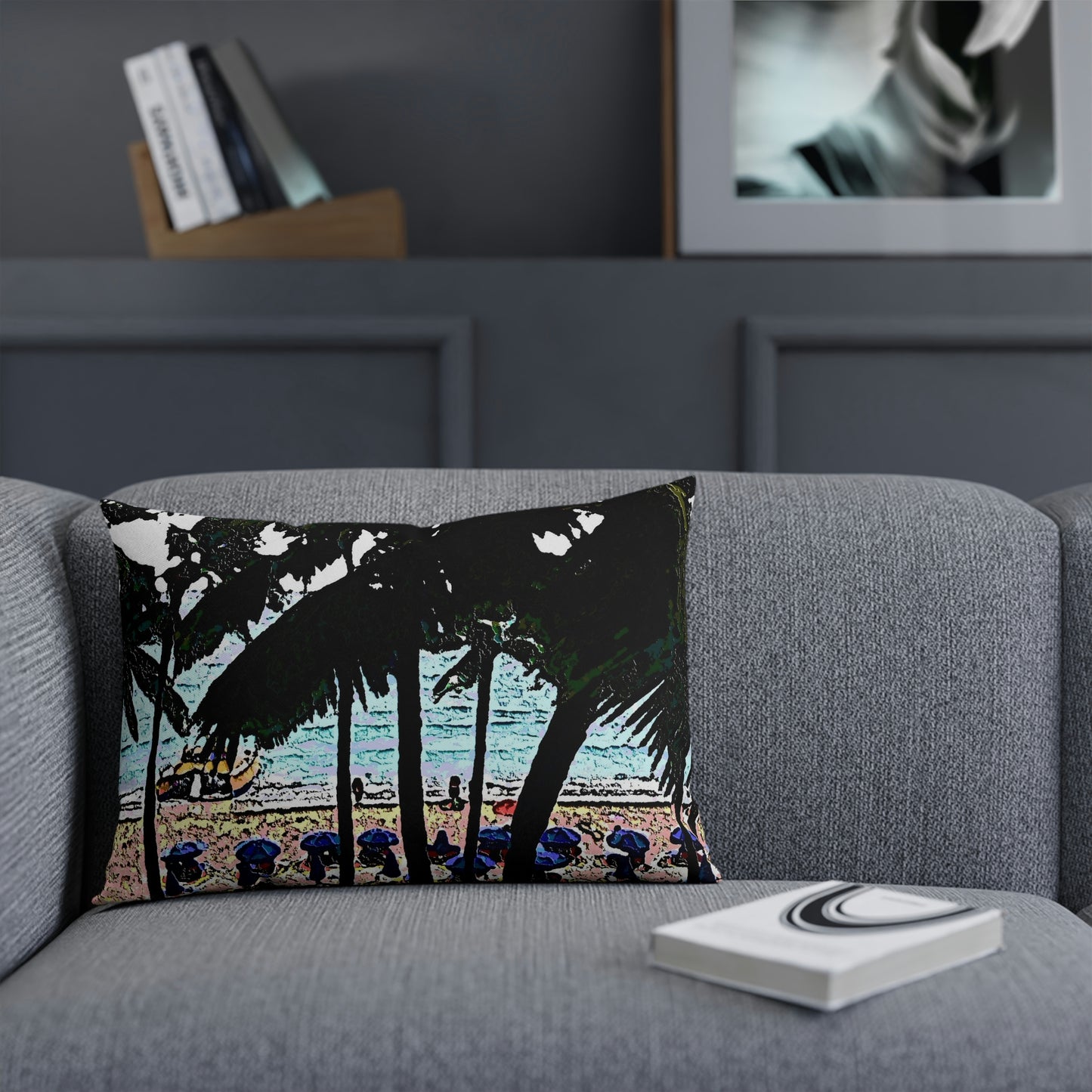 Cushion ... "A Beautiful Beach Amongst The Palms" ... The Outrigger Waikiki, Honolulu, Oahu ... Original Works ...