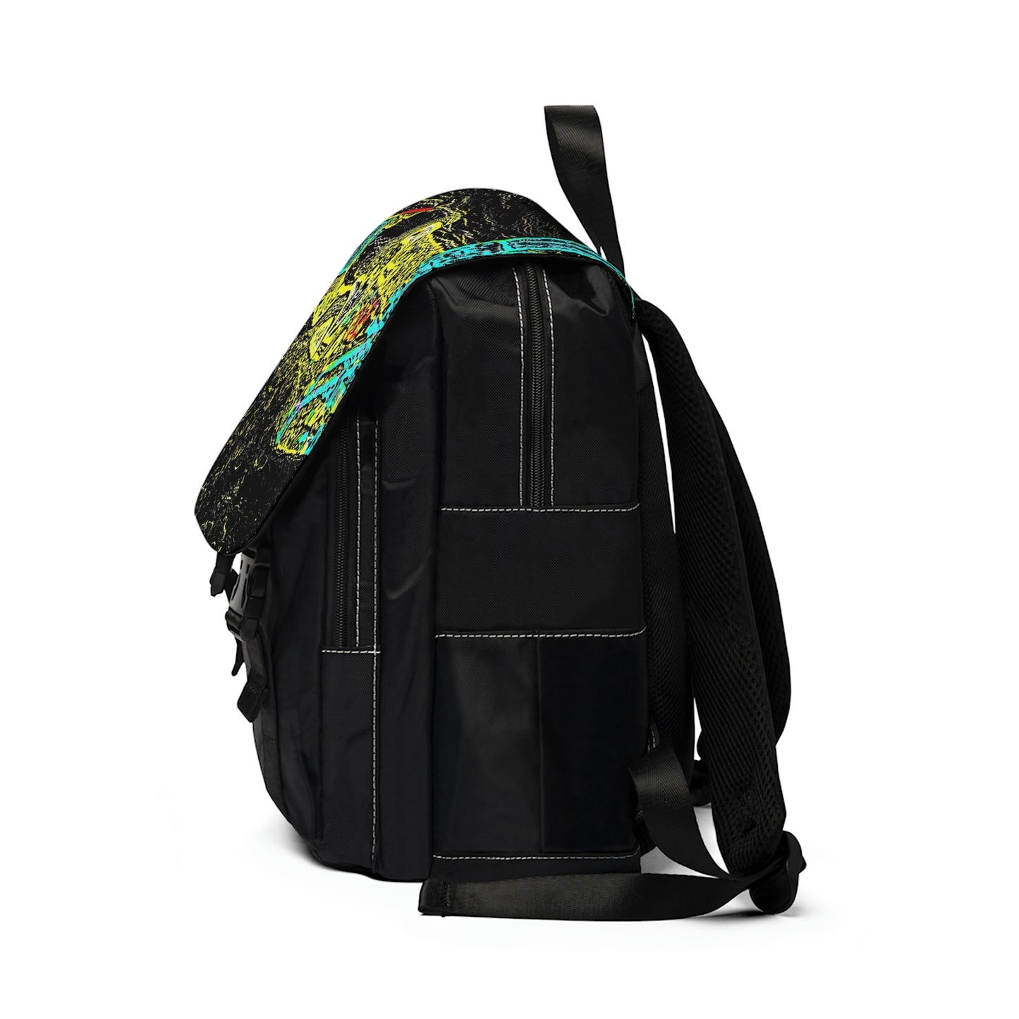 Unisex Casual Shoulder Backpack ...  "Snow Vehicle In Snow Storm At-Rest" ... Circa 12Mar23 ... Central Idaho ... 18-Hours Rendering Time: Original Works ...