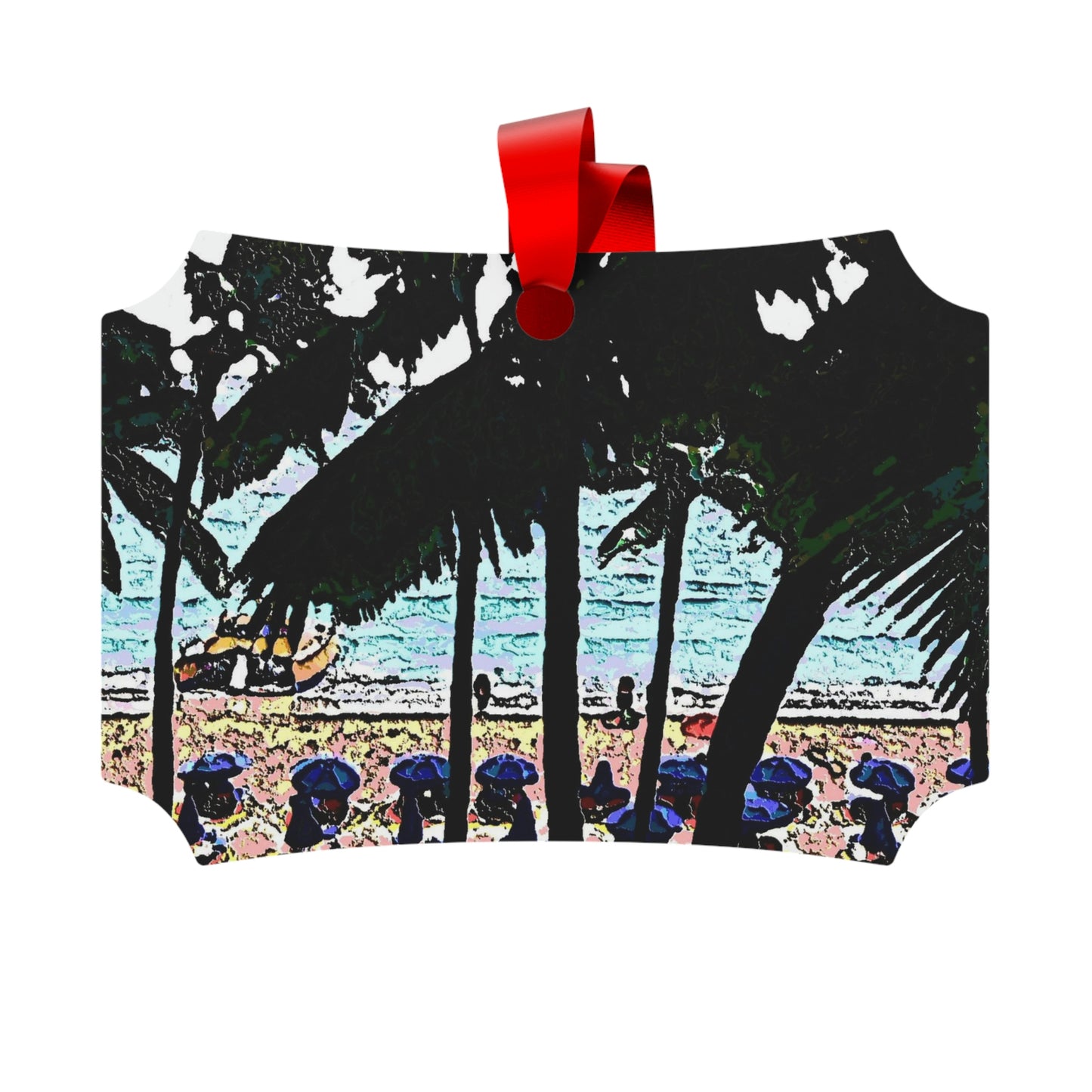 Metallic Ornaments (Round, Berlin) ...  "A Beautiful Beach Amongst The Palms" ... The Outrigger Waikiki, Honolulu, Oahu ... Original Works ...