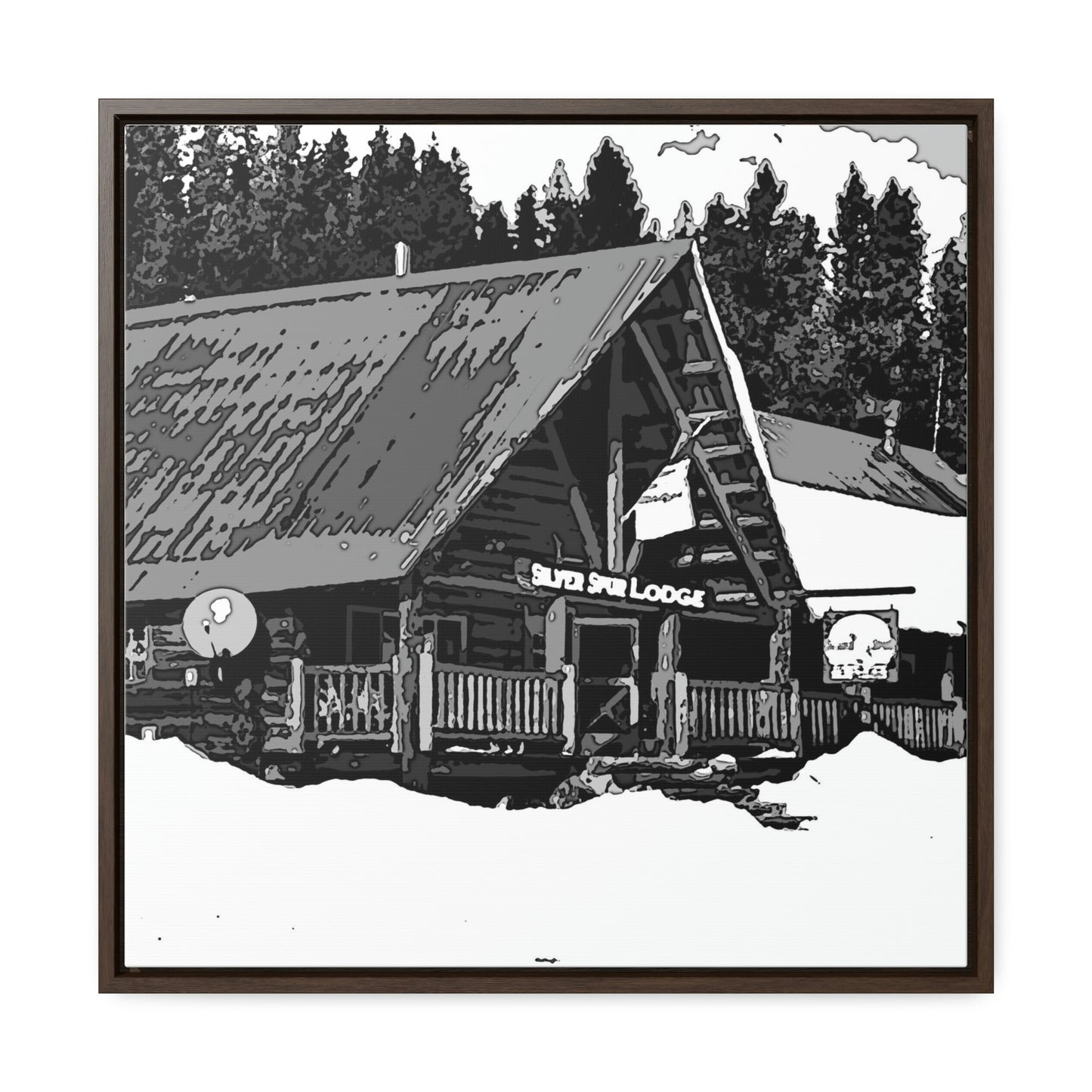 Gallery Canvas Wraps, Square Frame ... A Beautiful Lodge & Back-Country Outfitter In A Mountain Town ... 'Dixie, Idaho, November 2022' ... Original Works ...