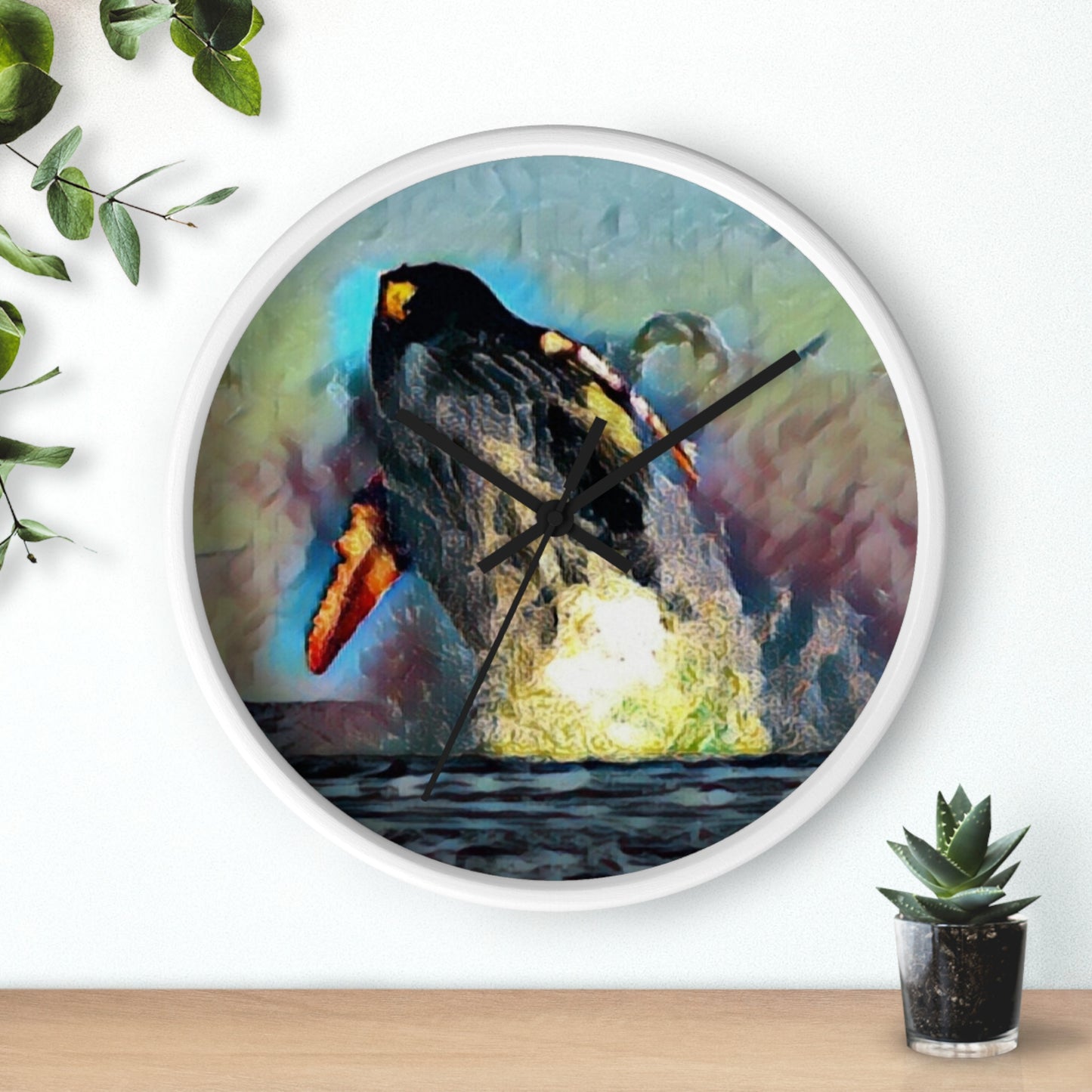 Wall Clock ... An Extraordinary Humpback Breach ... 'With Explosive Energy' ... Family Archives (KPH) ... Circa: 21st Century. Maui, HI ... Original Works ...