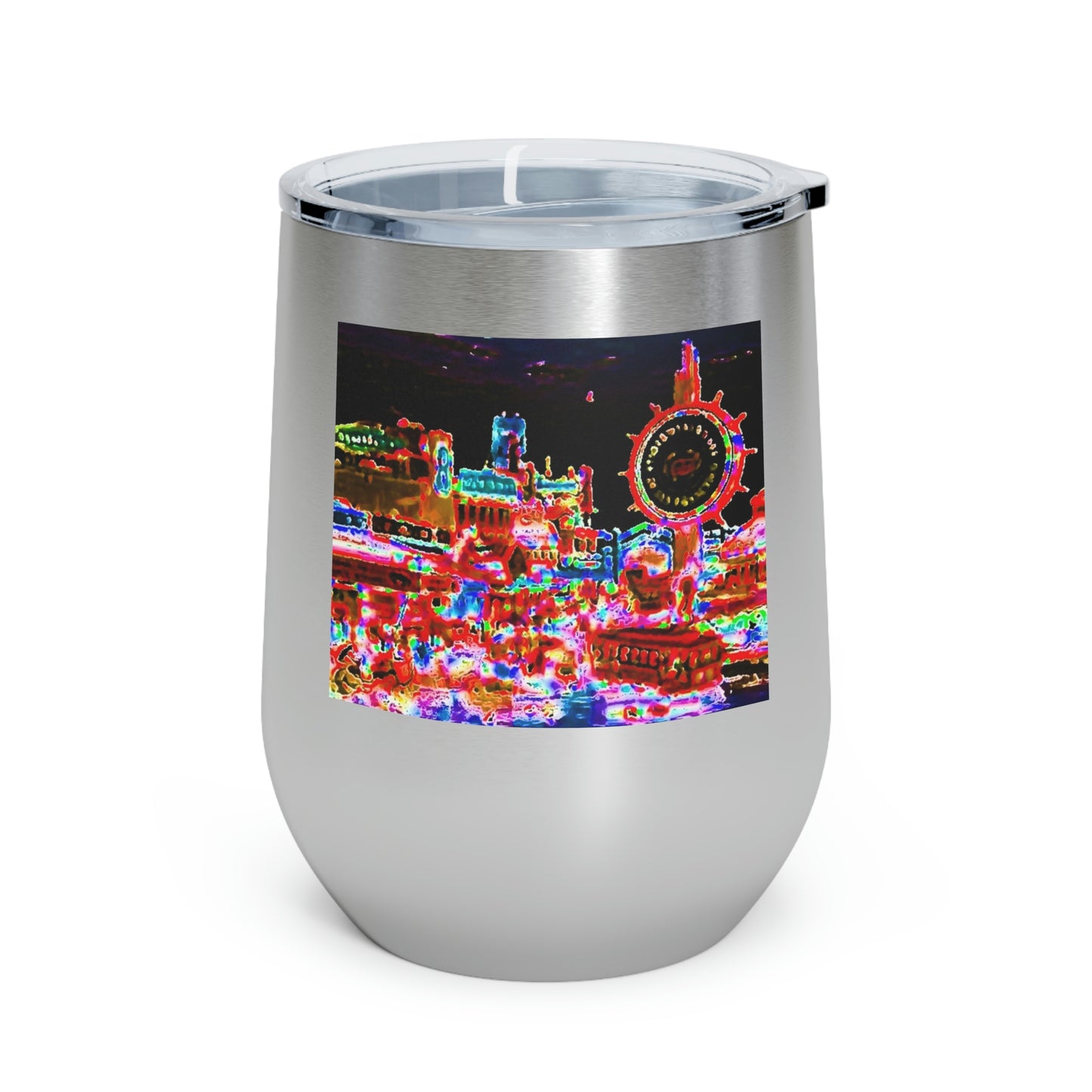 12oz Insulated Wine Tumbler ... "No.9 Fishermen's Grotto - Fishermen's Wharf, SF, California" ... Family Archives: 1970's ... Original Works ...