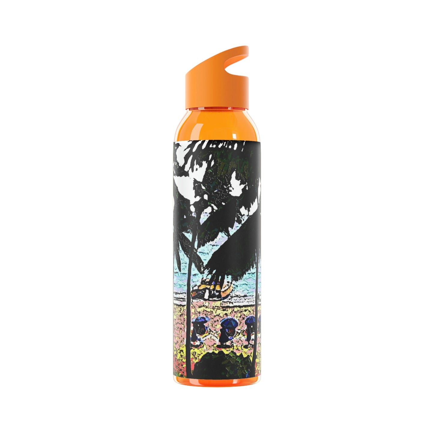 Sky Water Bottle ... "A Beautiful Beach Amongst The Palms" ... The Outrigger Waikiki, Honolulu, Oahu ... Original Works ...
