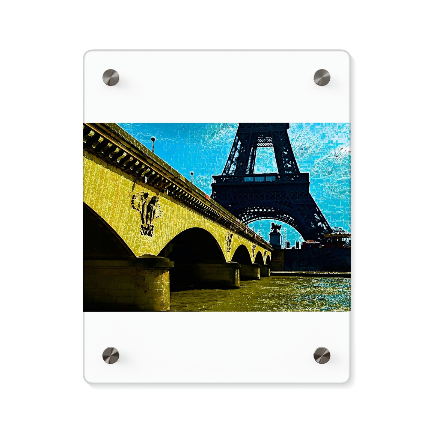 Acrylic Wall Art Panels ...  Le Tour D'Eiffel ..."Along The Water" ... Barbara Joan Bonnell-Holt ... Le Voyage De Paris: 1972 ... Original Works ...