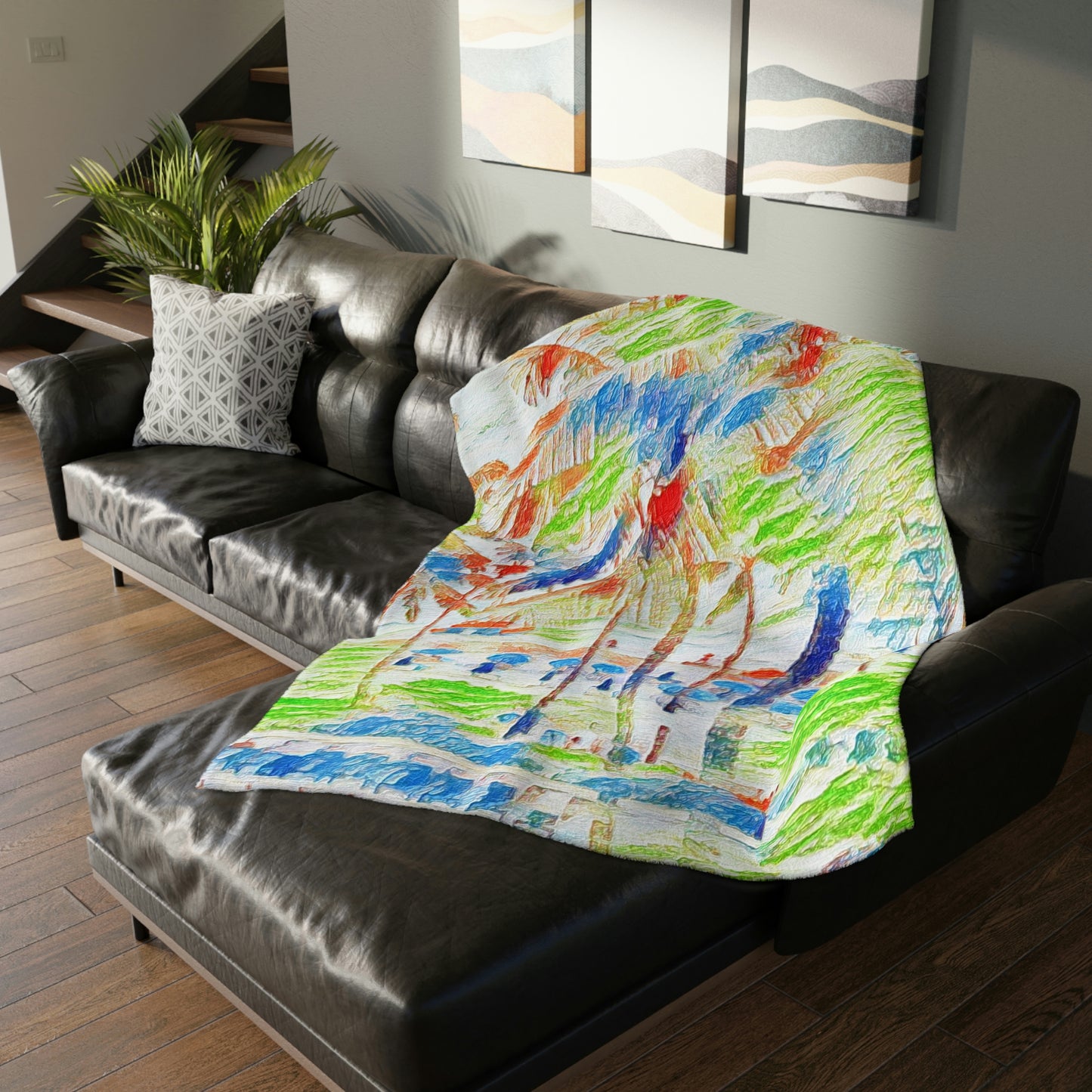 Velveteen Minky Blanket (Two-sided print) ... "The Royal Hawai'ian: Waikiki Beach_Beach" ... Honolulu, HI ... October 2014 (Halloween) ... Original Works ...