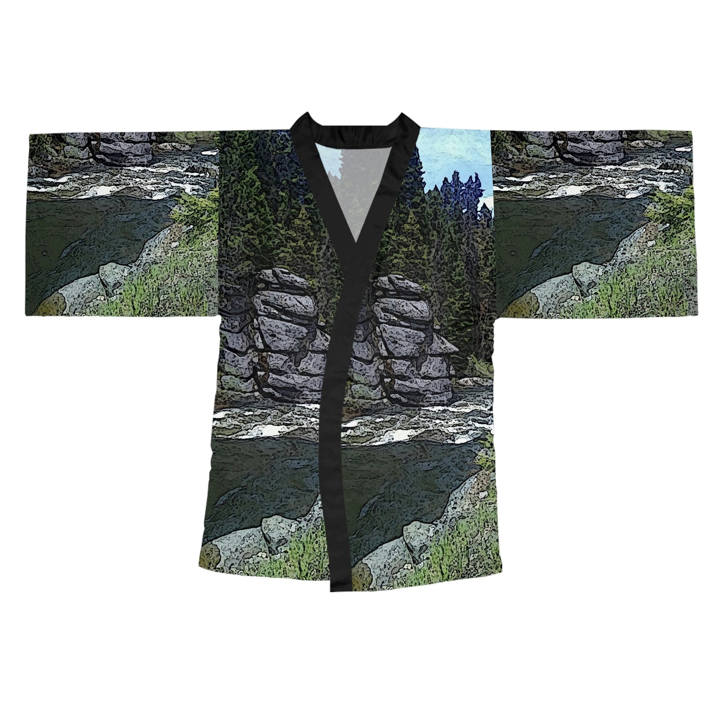 Long Sleeve Kimono Robe ..."I Am Innocent" ... Tricky-Dick Immortalized ... Nixon Rock: Along The River ... Central Idaho, Summer 2020 ... Original Works ...