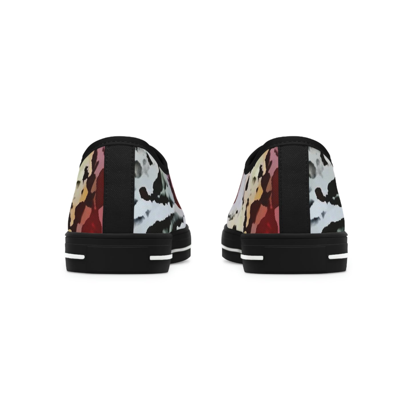 Women's Low Top Sneakers ... "A Friendly Flower" ... Pointsettia 'Pointing' ... Original Works ... (Supplied Photograph) ...