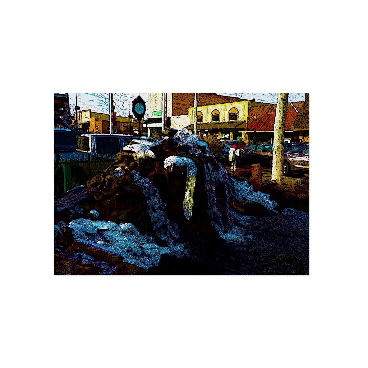 Aluminum Composite Panels ... Sculpted ... "Ice & Water Scape" ... Downtown Grangeville, Idaho, USA (Irwin's Pharmacy) ... 4Jan23 ... Original Works ...