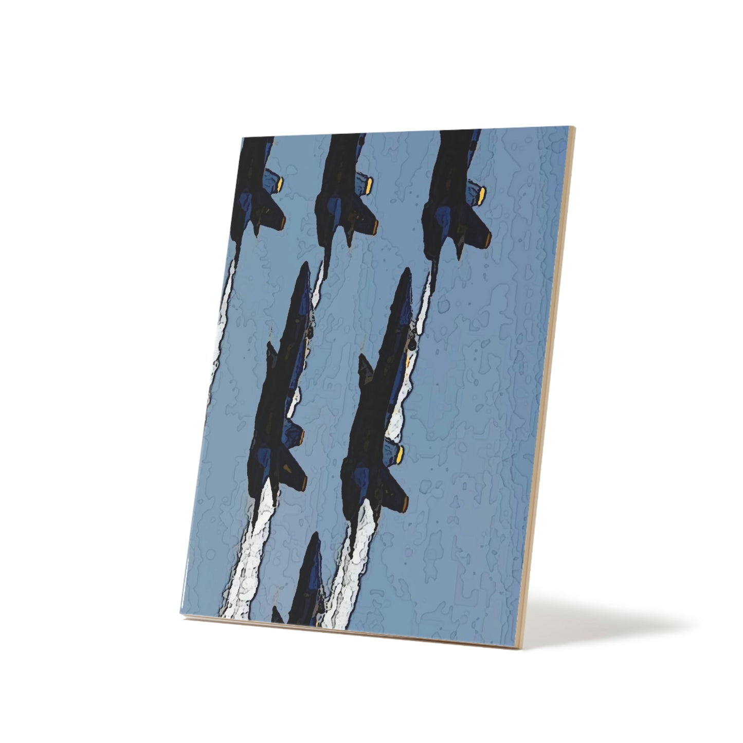 Ceramic Photo Tile ... Seattle Seafair ..."Blue Angels Run Over Lake Washington" ... Circa Mid 1980's ... Dr FJ Holt ... Original Works ...