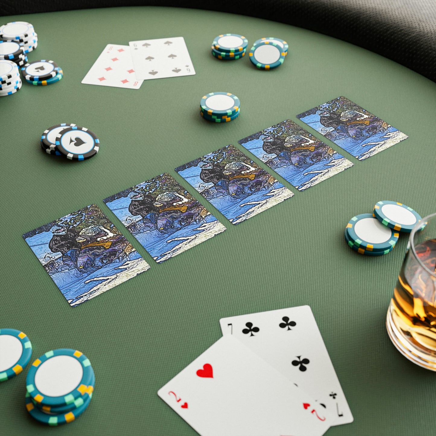 Poker Cards ... Blasting Through-The-Powder ... 'Central Idaho Mounains ... ' 2Dec22 ...