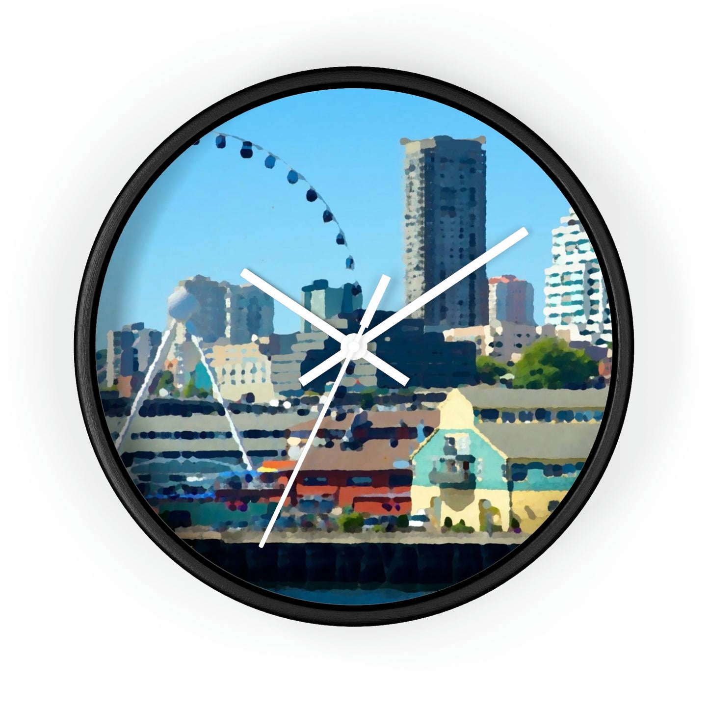 Wall clock ... That Classic Wheel ... 'Seattle's Wheel' ... & Old Classic Waterside Vendors ...  'Family Archives' ... Original Works ...