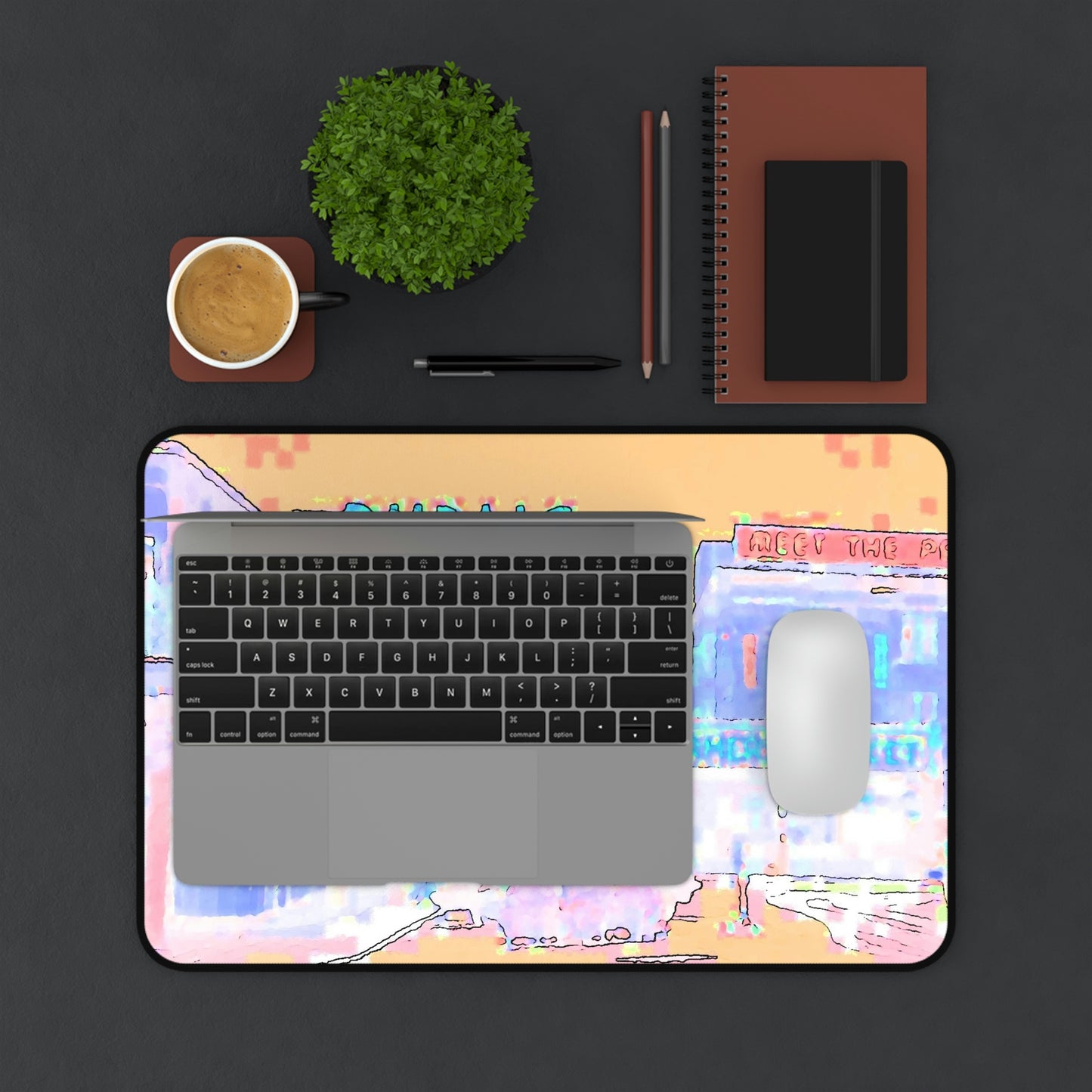 Desk Mat ... "As You Work At The Desk ... Or Sit At Your European Bistro Table ... Or Outside  At The Picnic Table ... "Think PPM: 'Pike-Place-Market' .."