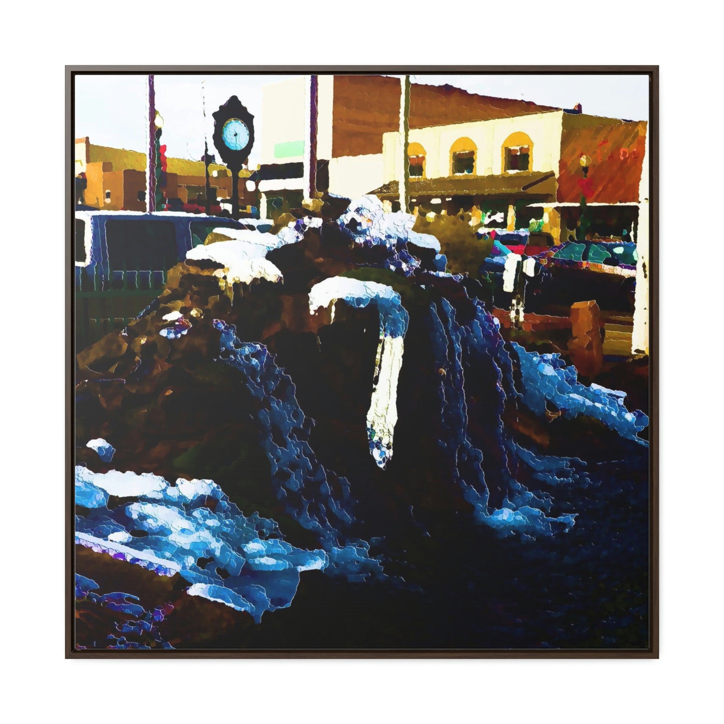 Gallery Canvas Wraps, Square Frame ...  "Ice & Water Sculpted" ... Downtown Grangeville, Idaho ... Adjacent To Irwin Pharmacy ... 5Jan23 ... Original Works ...