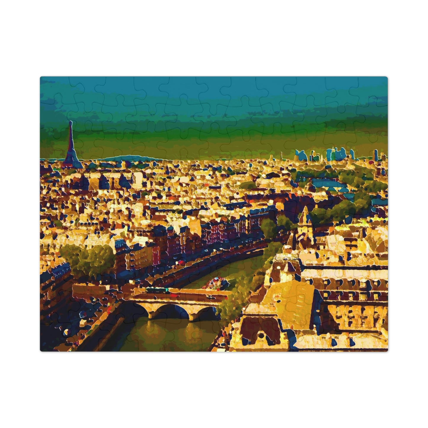 Jigsaw Puzzle (30, 110, 252, 500,1000-Piece) ... Au Paris ... "Along The River Seine" ... Barbara Joan Bonnell-Holt: 1972 ... Original Works ...