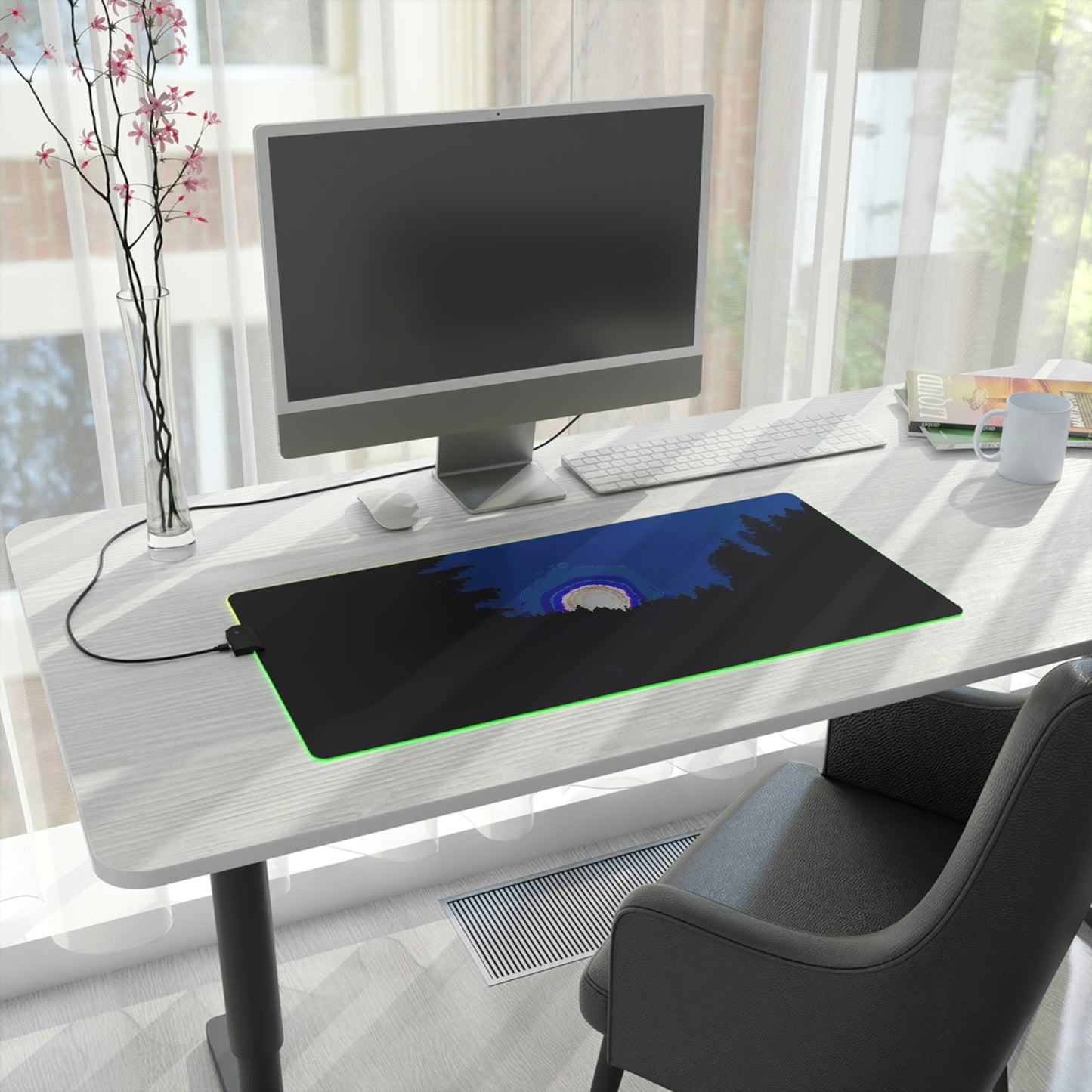 LED Gaming Mouse Pad ... "The Road Home" ...' Over The River & Through The Woods To? ...' ... Moonscape Near Elk City, Idaho ... Original Works ... 5Jan23 ...