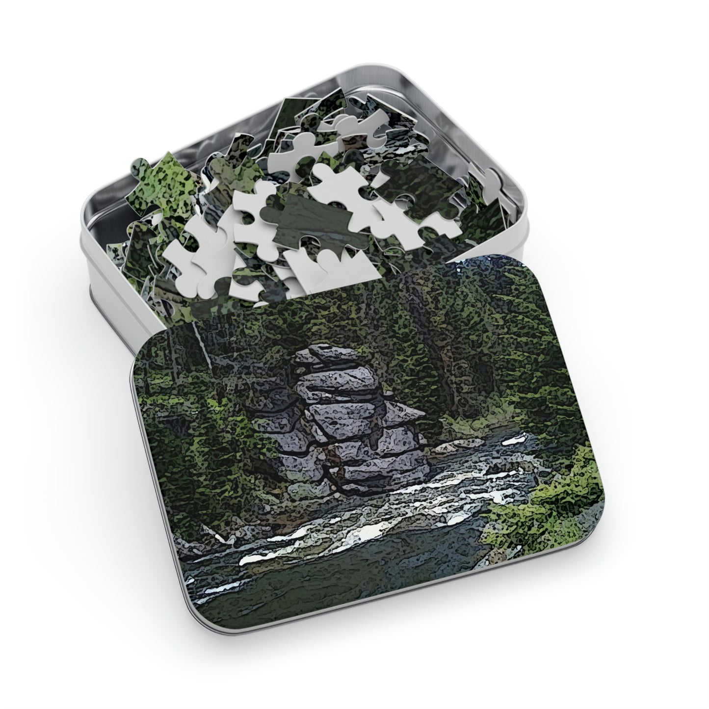 Jigsaw Puzzle (30, 110, 252, 500,1000-Piece) ..."I Am Innocent" ... Tricky-Dick Immortalized ... Nixon Rock: Along The River ... Central Idaho, Summer 2020 ... Original Works ...