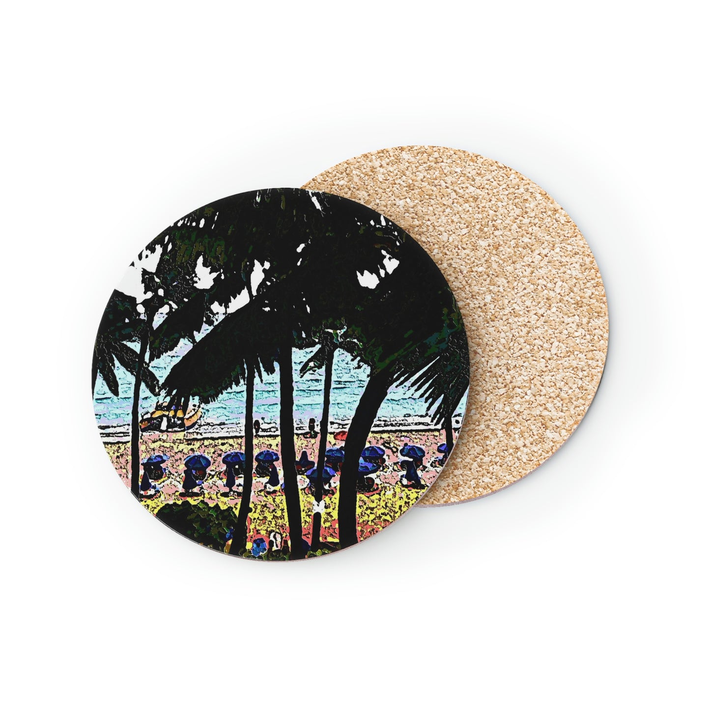 Coasters ... "A Beautiful Beach Amongst The Palms" ... The Outrigger Waikiki, Honolulu, Oahu ... Original Works ...