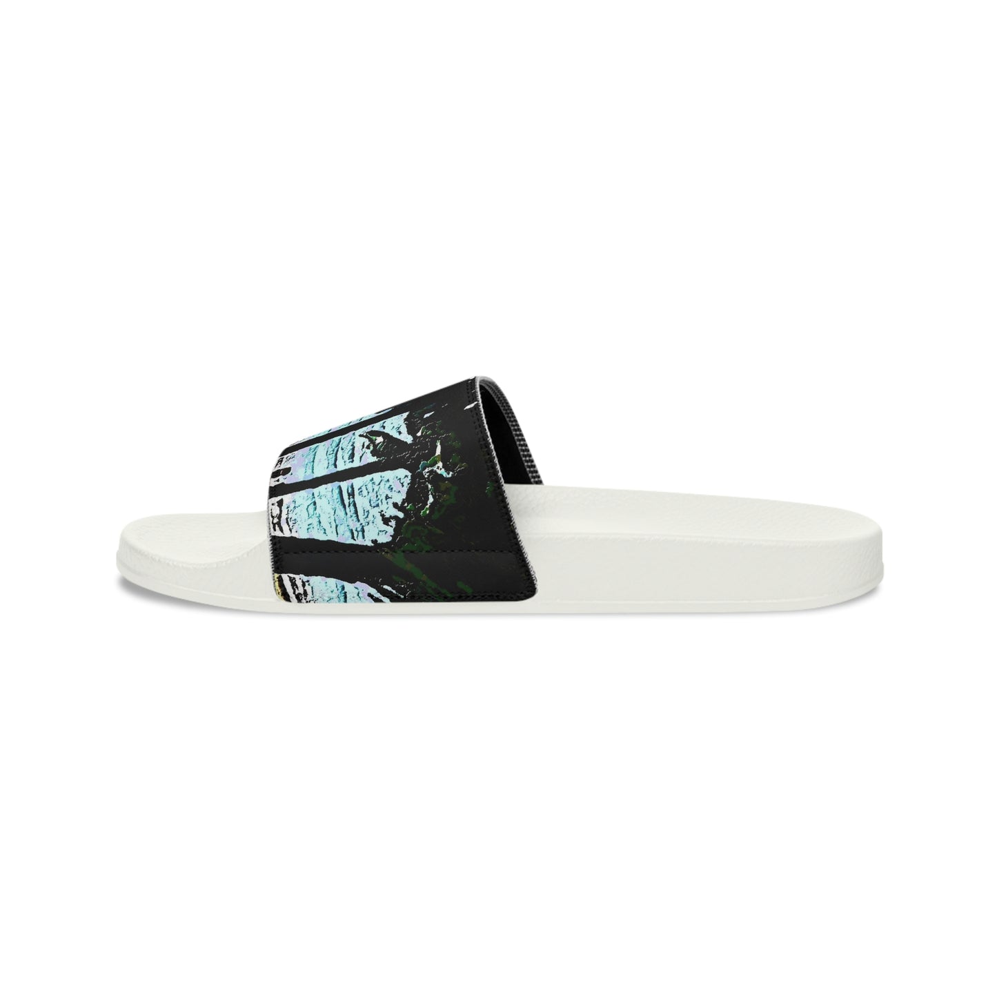 Men's Slide Sandals ...  "A Beautiful Beach Amongst The Palms" ... The Outrigger Waikiki, Honolulu, Oahu ... Original Works ...