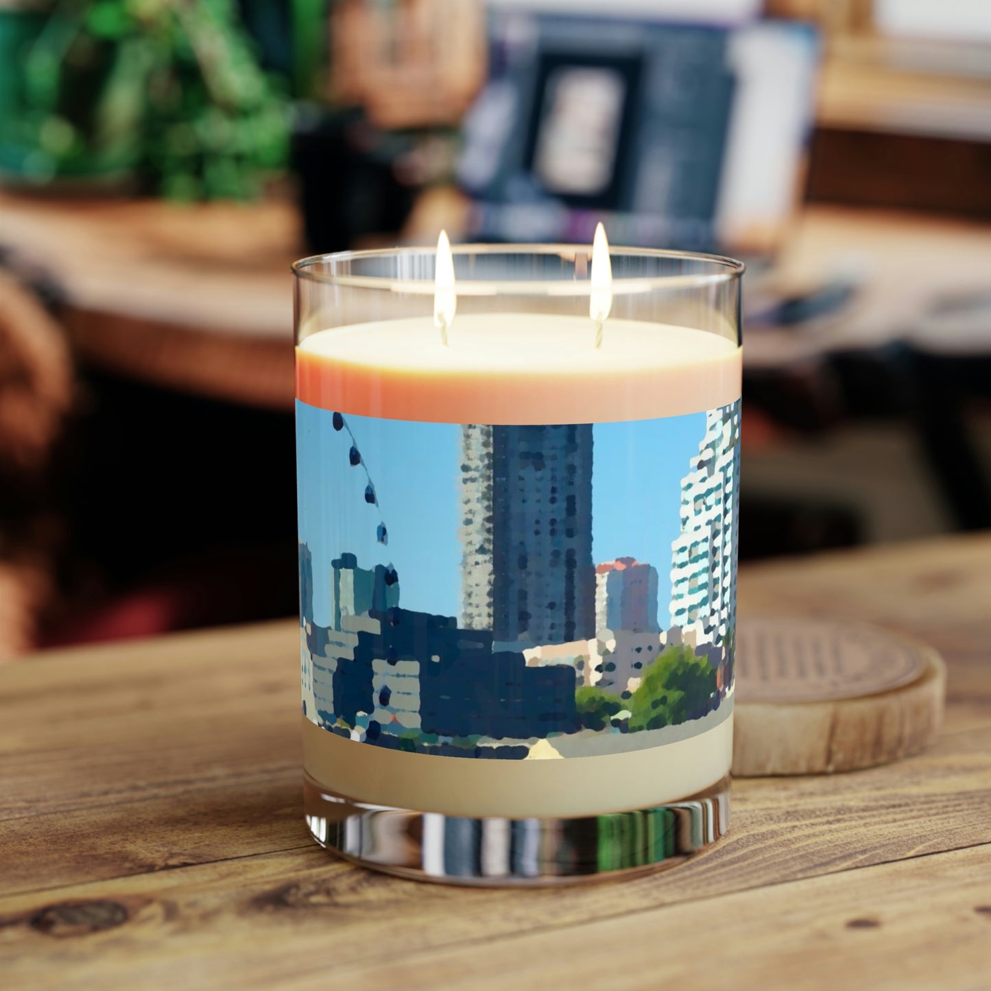 Scented Candle - Full Glass, 11oz ... That Classic Wheel ... 'Seattle's Wheel' ... & Old Classic Waterside Vendors ...  'Family Archives' ... Original Works ...