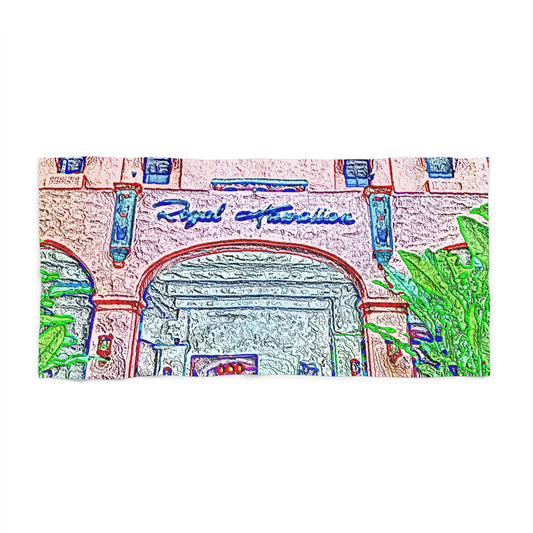 Beach Towel ... "La Grande Entree" At: 'The Pink Palace' ... The Royal Hawai'ian ... Honolulu, HI ... '27Oct2014' ... Original Works ...