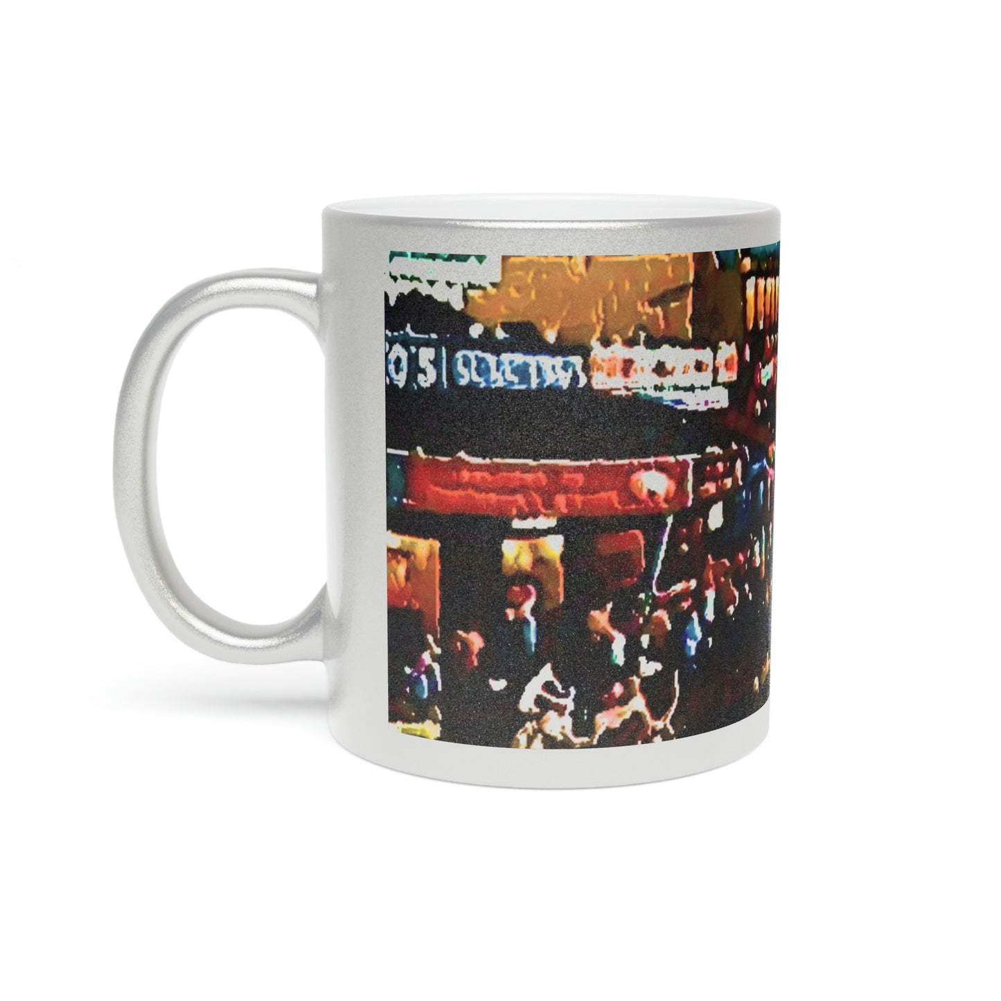 Metallic Mug (Silver\Gold) ...  "No.9 Fishermen's Grotto - Fishermen's Wharf, SF, California" ... Family Archives: 1970's ... Original Works ...