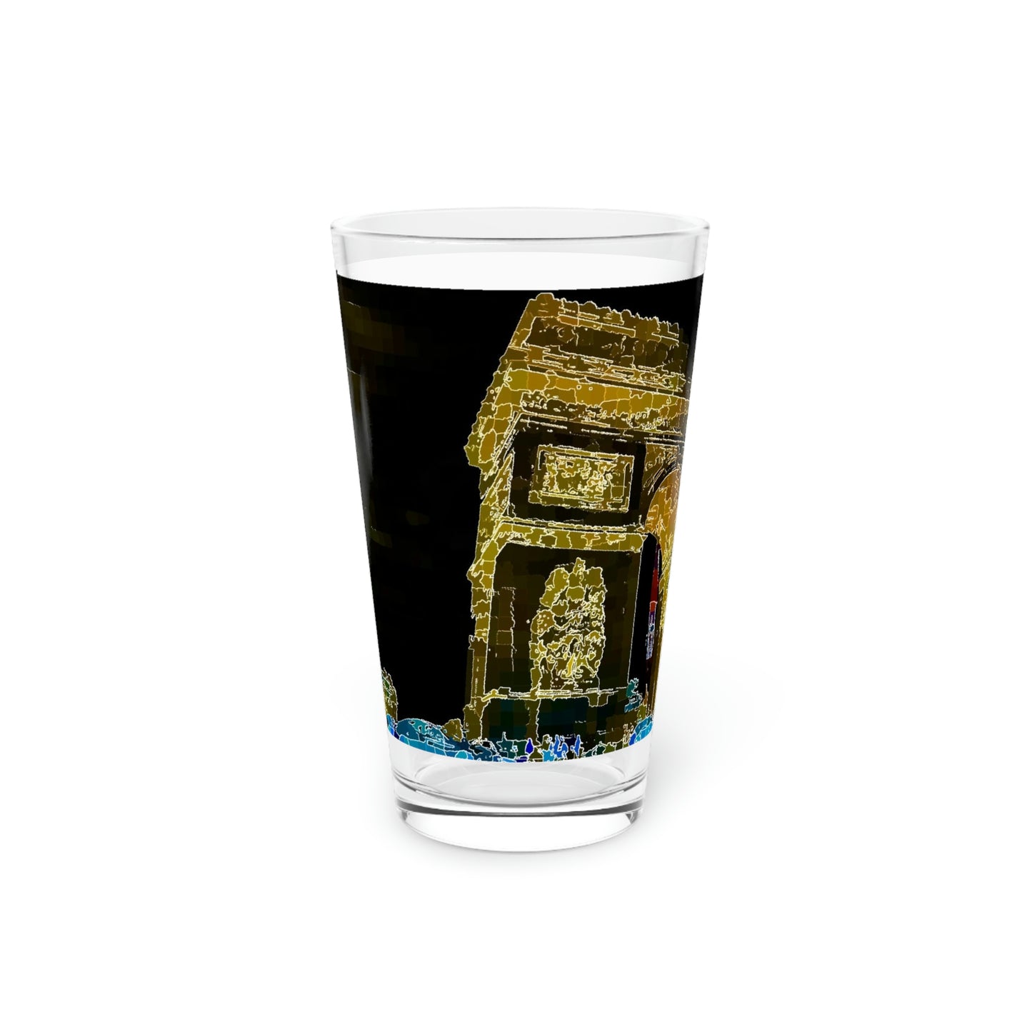 Pint Glass, 16oz ...  L'Arc de Triomphe ... 'Barbara Joan Bonnell-Holt Photo' ... Circa 1972 ... Oringinal Works ...