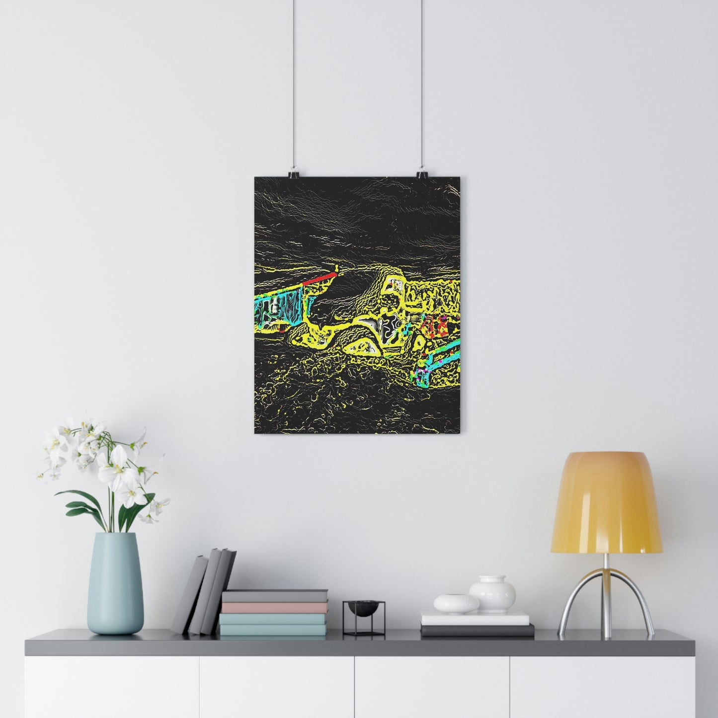 Giclée Art Print ... "Snow Vehicle In Snow Storm At-Rest" ... Circa 12Mar23 ... Central Idaho ... 18-Hours Rendering Time: Original Works ...