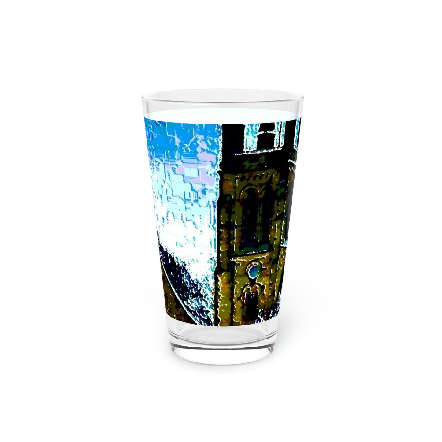 Pint Glass, 16oz ...  Walikng The Streets & Alleys ... 'Strolling The Canals ... '  ... Original Works  ...