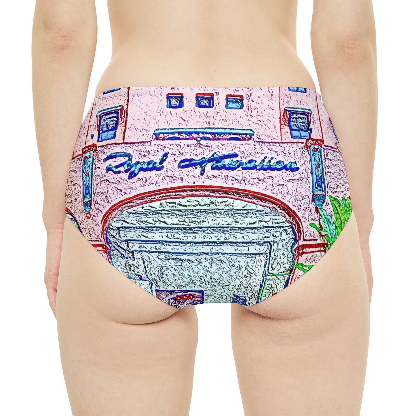 High-Waist Hipster Bikini Bottom ... "La Grande Entree" At: 'The Pink Palace' ... The Royal Hawai'ian ... Honolulu, HI ... '27Oct2014' ... Original Works ...