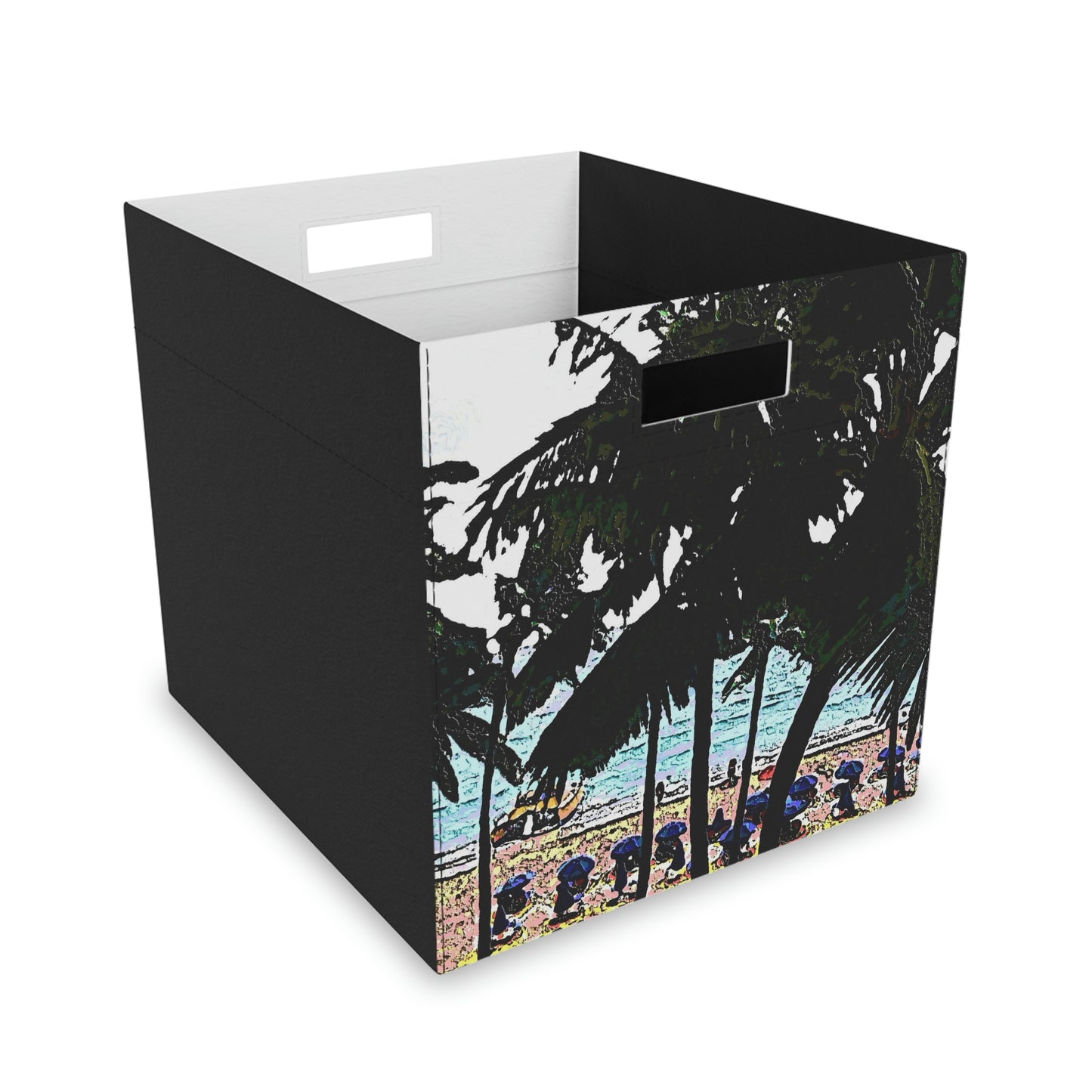 Felt Storage Box ... "A Beautiful Beach Amongst The Palms" ... The Outrigger Waikiki, Honolulu, Oahu ... Original Works ...