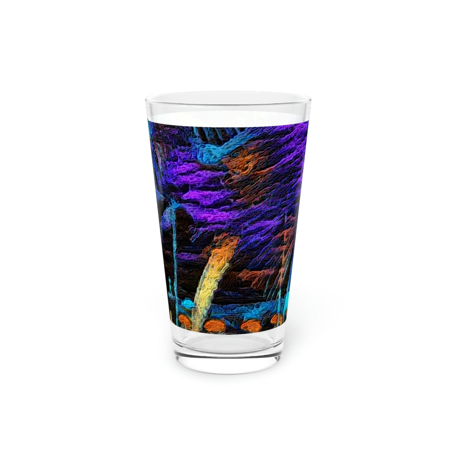 Pint Glass, 16oz ... "The Royal Hawai'ian: Waikiki Beach_Beach" ... Honolulu, HI ... Ocotber 2014 (Halloween) ... Original Works ...
