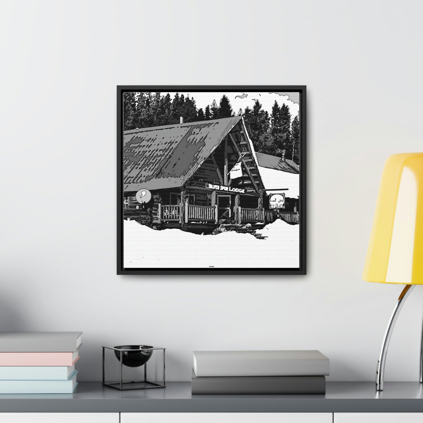 Gallery Canvas Wraps, Square Frame ... A Beautiful Lodge & Back-Country Outfitter In A Mountain Town ... 'Dixie, Idaho, November 2022' ... Original Works ...
