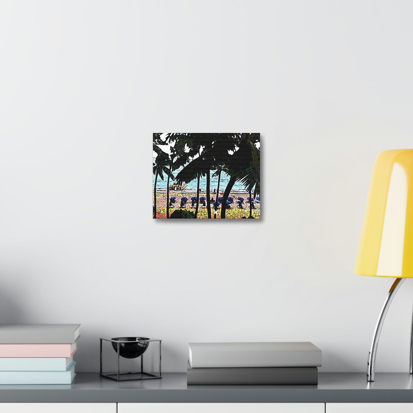 Satin Canvas, Stretched ... "A Beautiful Beach Amongst The Palms" ... The Outrigger Waikiki, Honolulu, Oahu ... Original Works ...