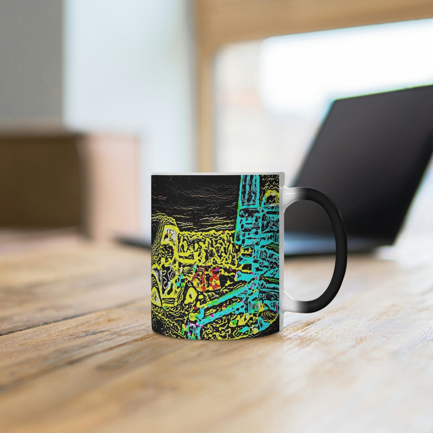 Color Changing Mug ... "Snow Vehicle In Snow Storm At-Rest" ... Circa 12Mar23 ... Central Idaho ... 18-Hours Rendering Time: Original Works ...