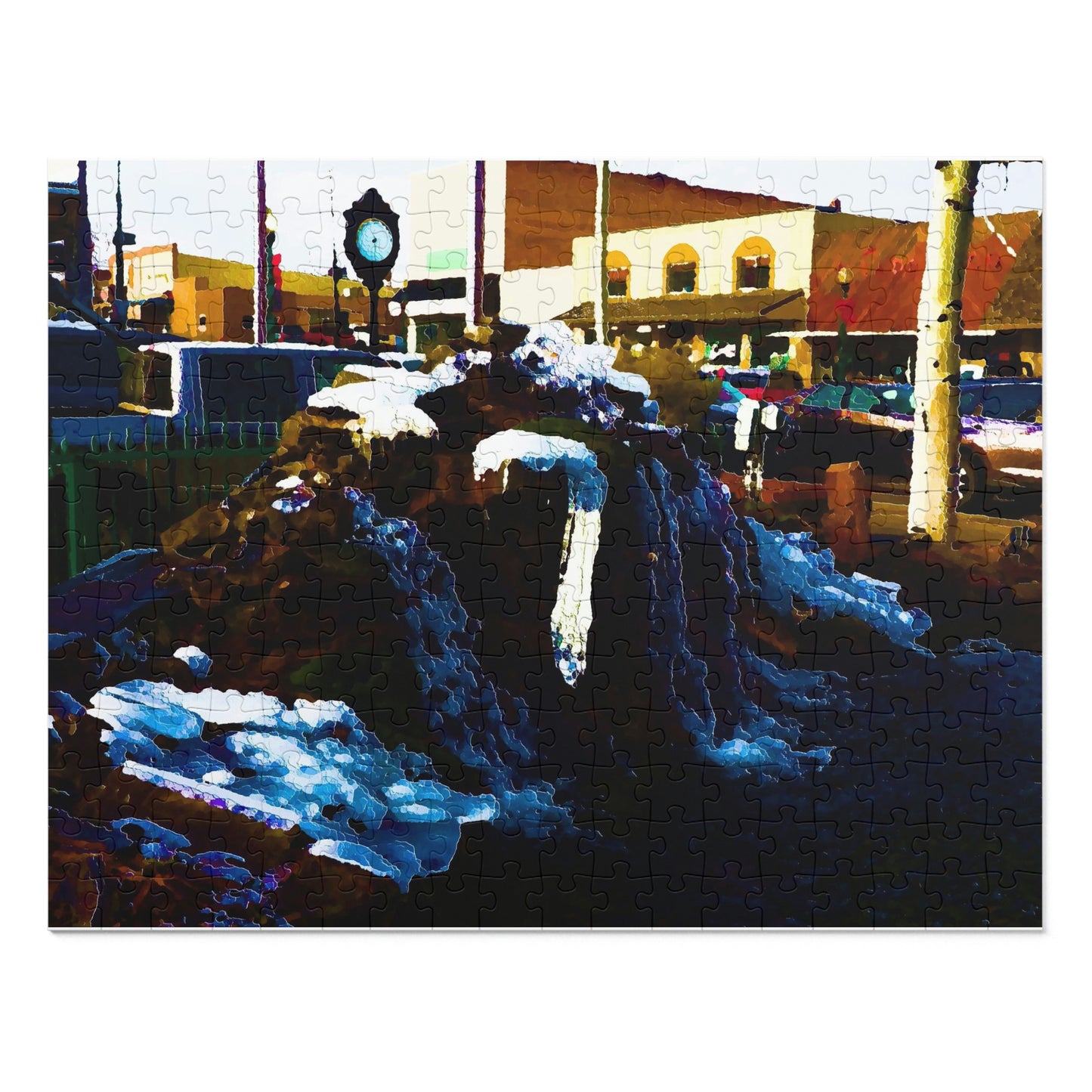 Jigsaw Puzzle (30, 110, 252, 500,1000-Piece) ...  "Ice & Water Sculpted" ... Downtown Grangeville, Idaho ... Adjacent To Irwin Pharmacy ... 5Jan23 ... Original Works ...
