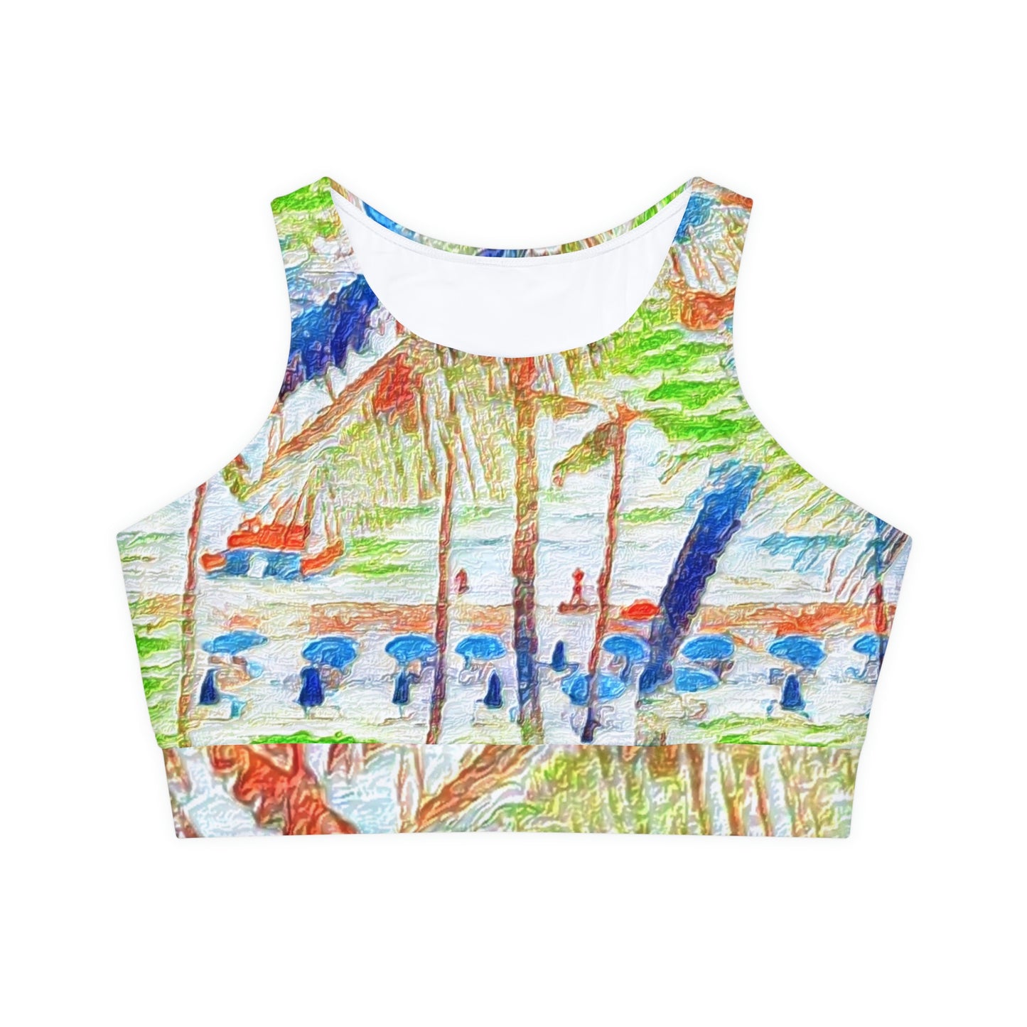 Fully Lined, Padded Sports Bra (AOP) ... "The Royal Hawai'ian: Waikiki Beach_Beach" ... Honolulu, HI ... Ocotber 2014 (Halloween) ... Original Works ...