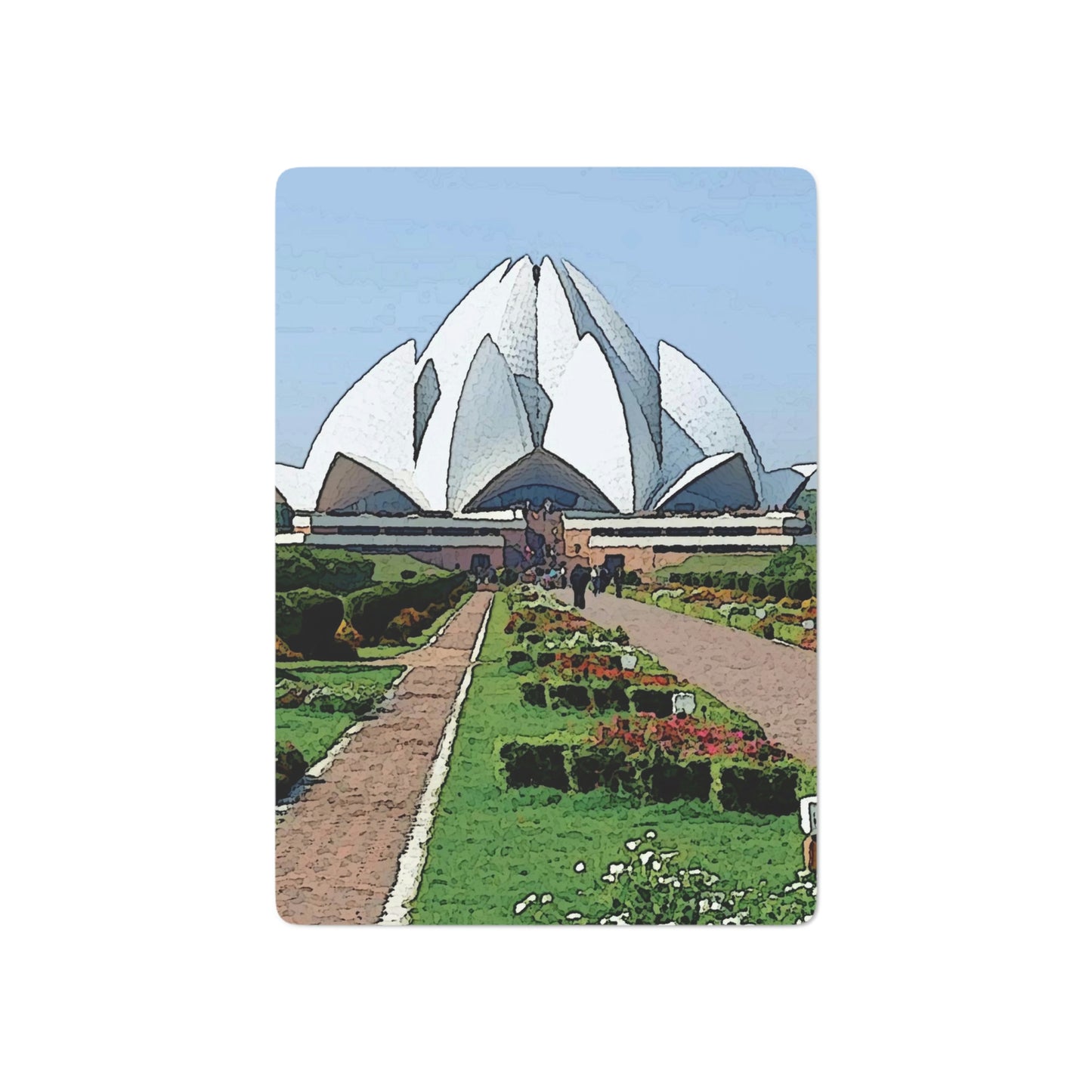 Custom Poker Cards ... 'Bahai'i House-Of-Worship' ... "Lotus Temple: Delhi, India, 2008" ... Original Works ...